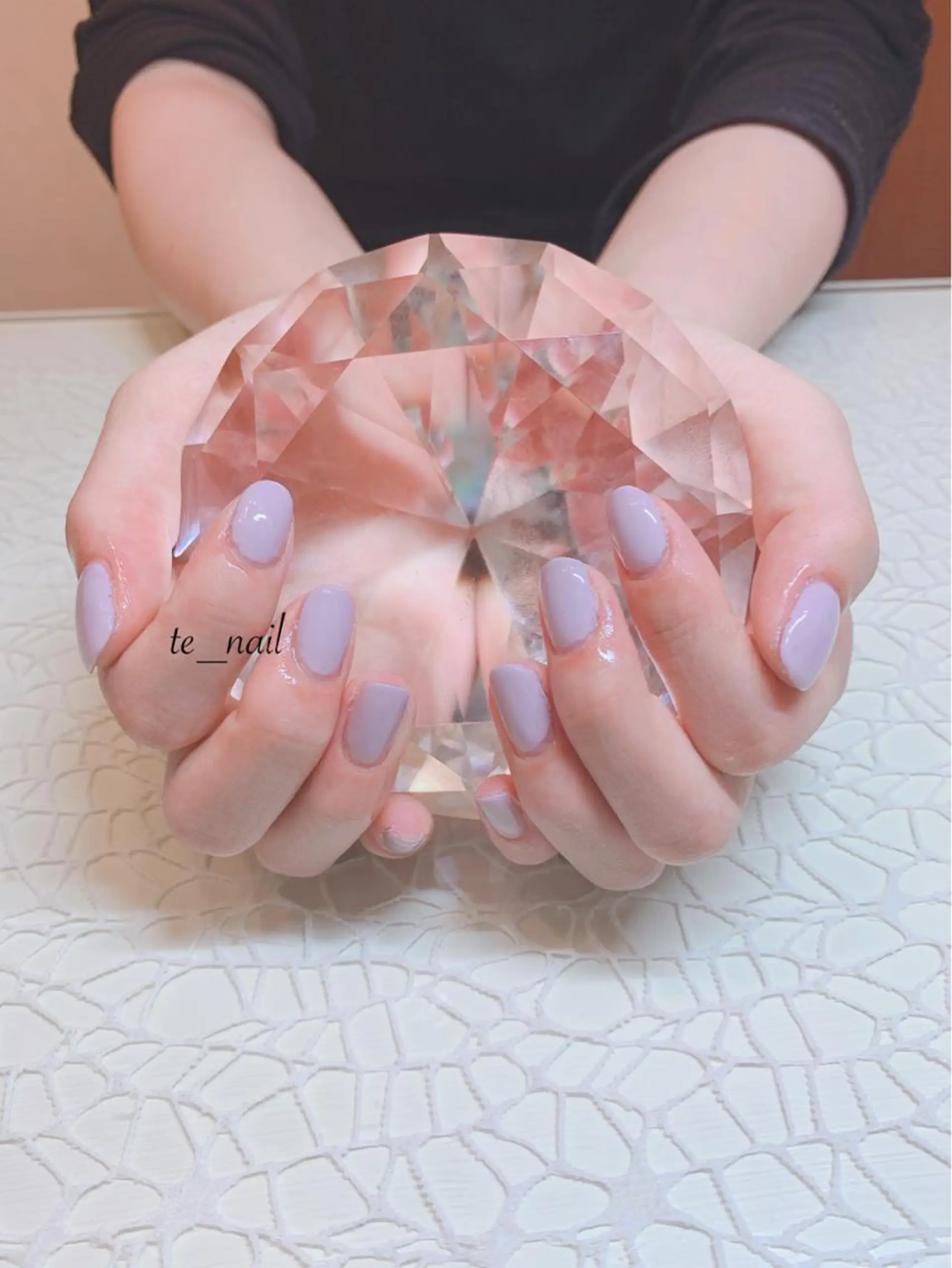 ネイル ワンカラーネイル パステルネイル パープル ｔe_ nailのネイルデザイン