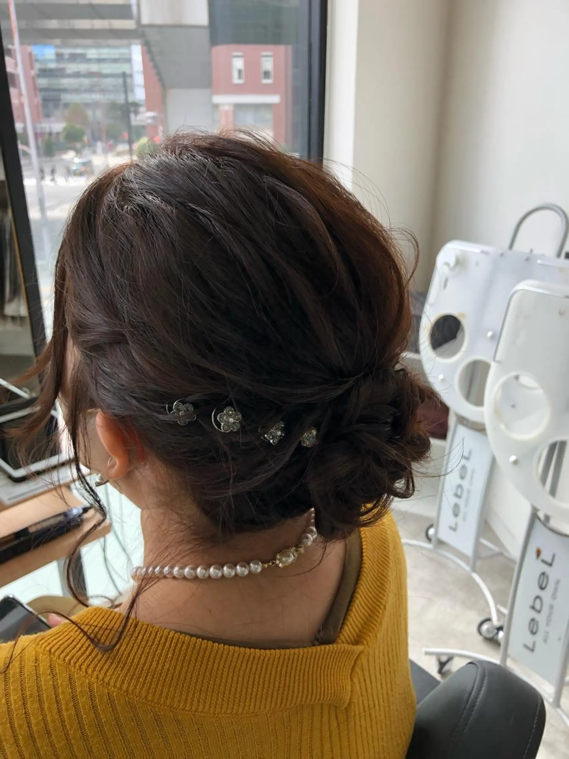 セミロング ヘアアレンジ 結婚式・ブライダル づまさん カラーエクステ難波のヘアスタイル