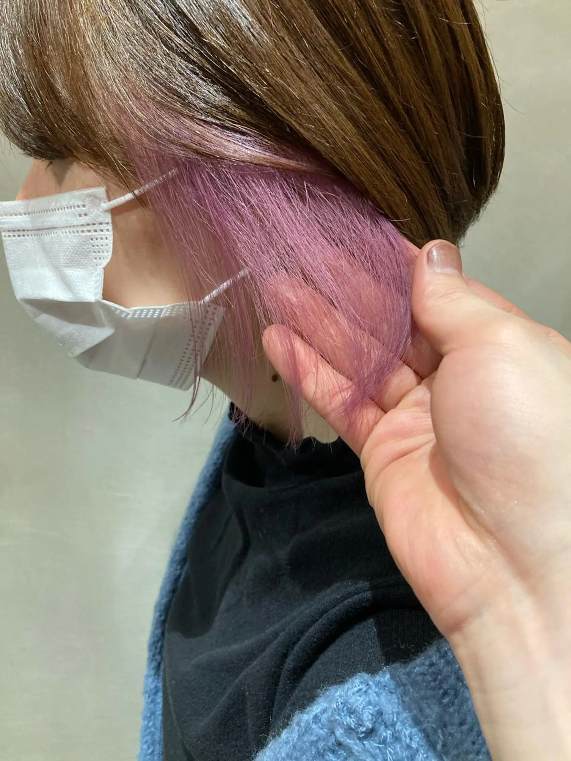 ショート カラー インナーカラー ピンクカラー ヘアカラー トリートメント 髪質改善/痛ませ ないカラー/西村航大のヘアスタイル