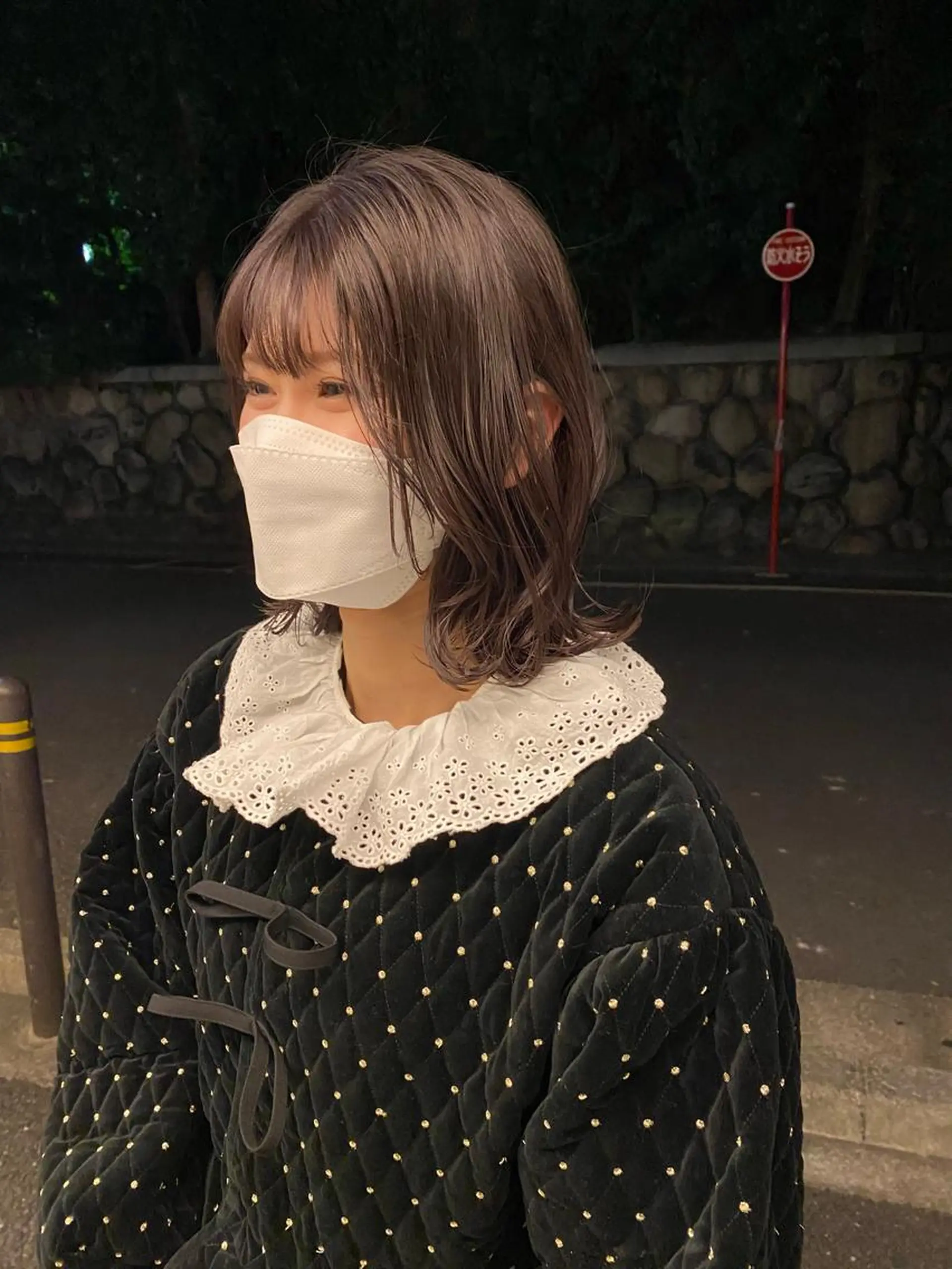 ミディアム カラー ボブレイヤー ブリーチ ラベンダーカラー ボブ レイヤーカット ハイライトカラー MINAMIのヘアスタイル