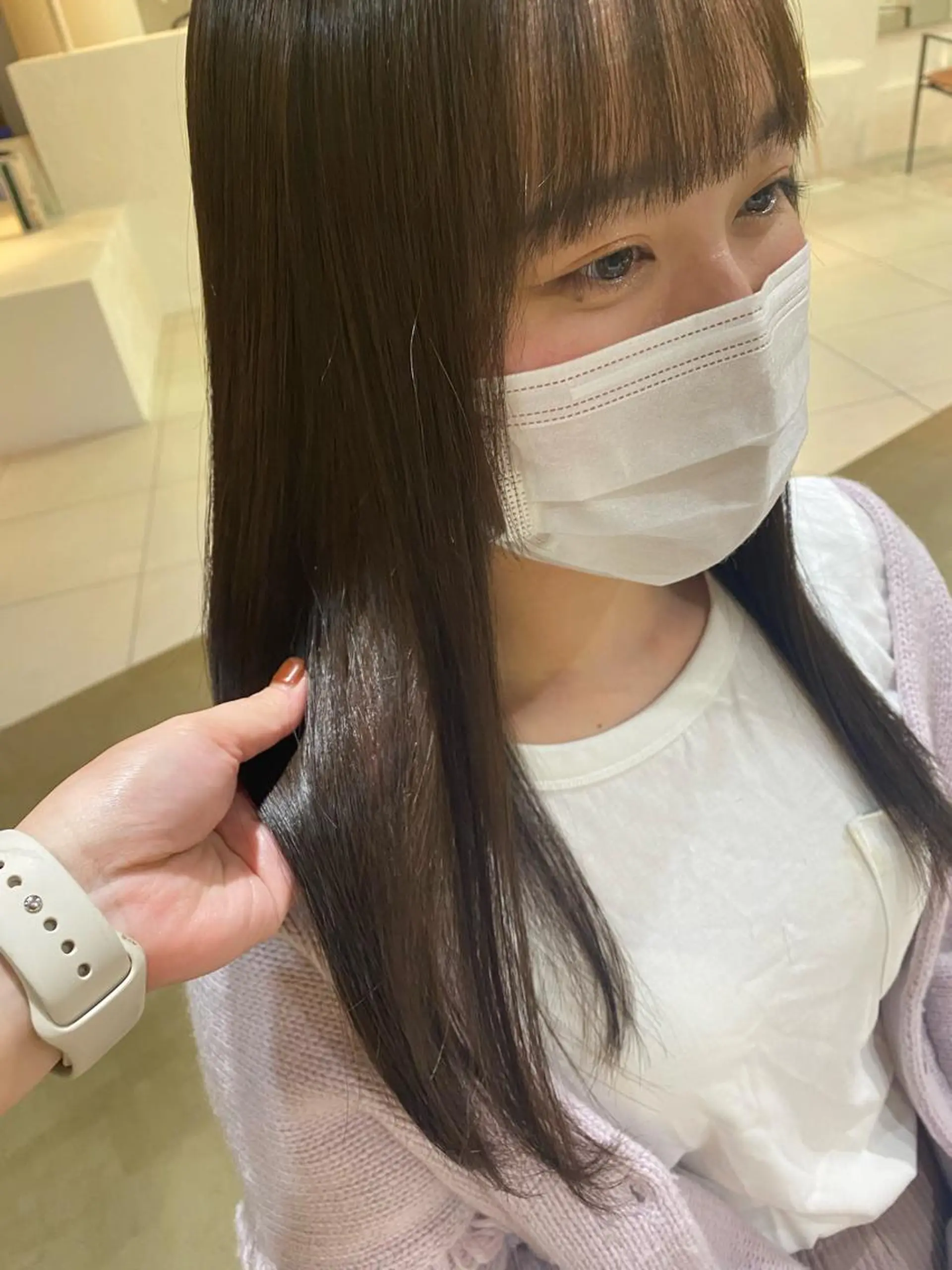 セミロング 縮毛矯正 I nagiのヘアスタイル