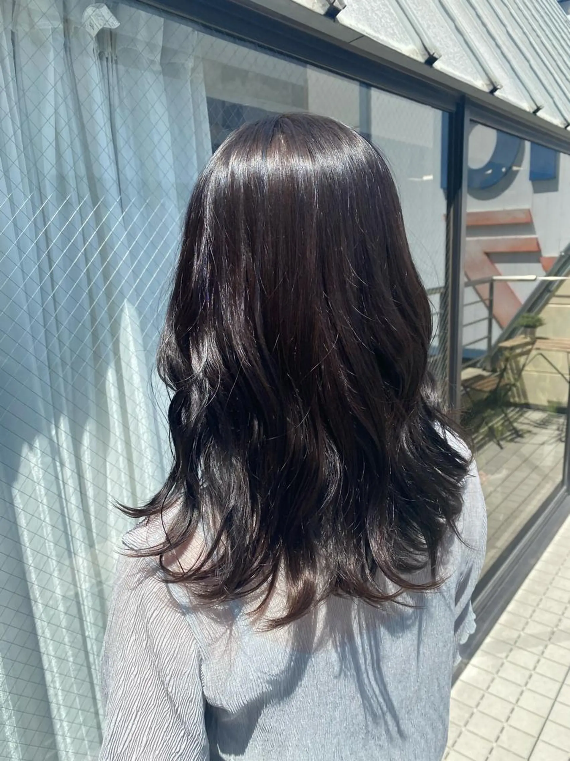 セミロング カラー パーマ ヘアアレンジ 透明感カラー 韓国ヘア×髪質 改善🇰🇷シオリのヘアスタイル