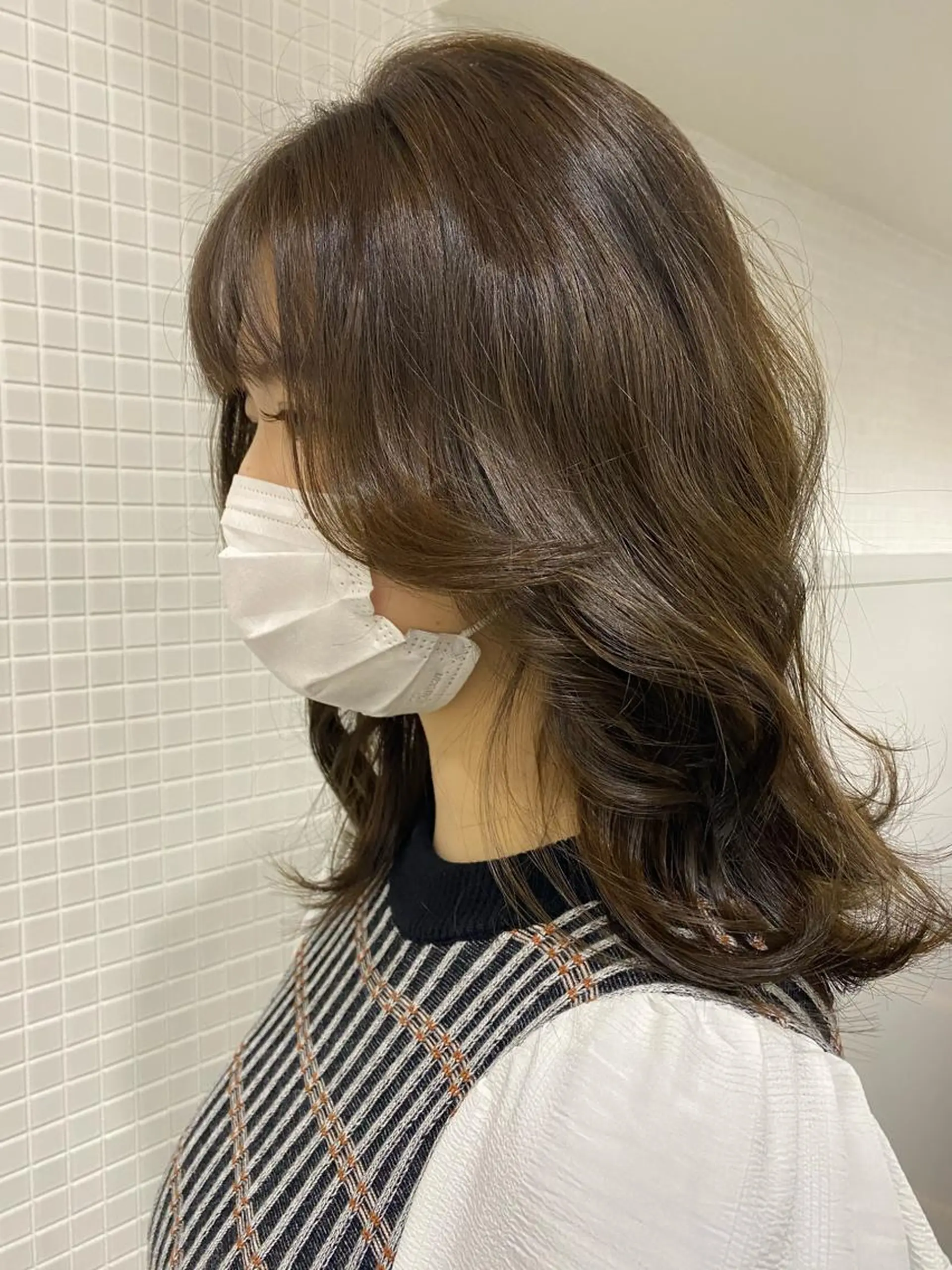 ミディアム 顔周りカット 韓国風ヘア レイヤーカット SALOWIN梅田茶屋町Suite店所属・韓国美容室出身 🌹Sana/梅田のヘアスタイル