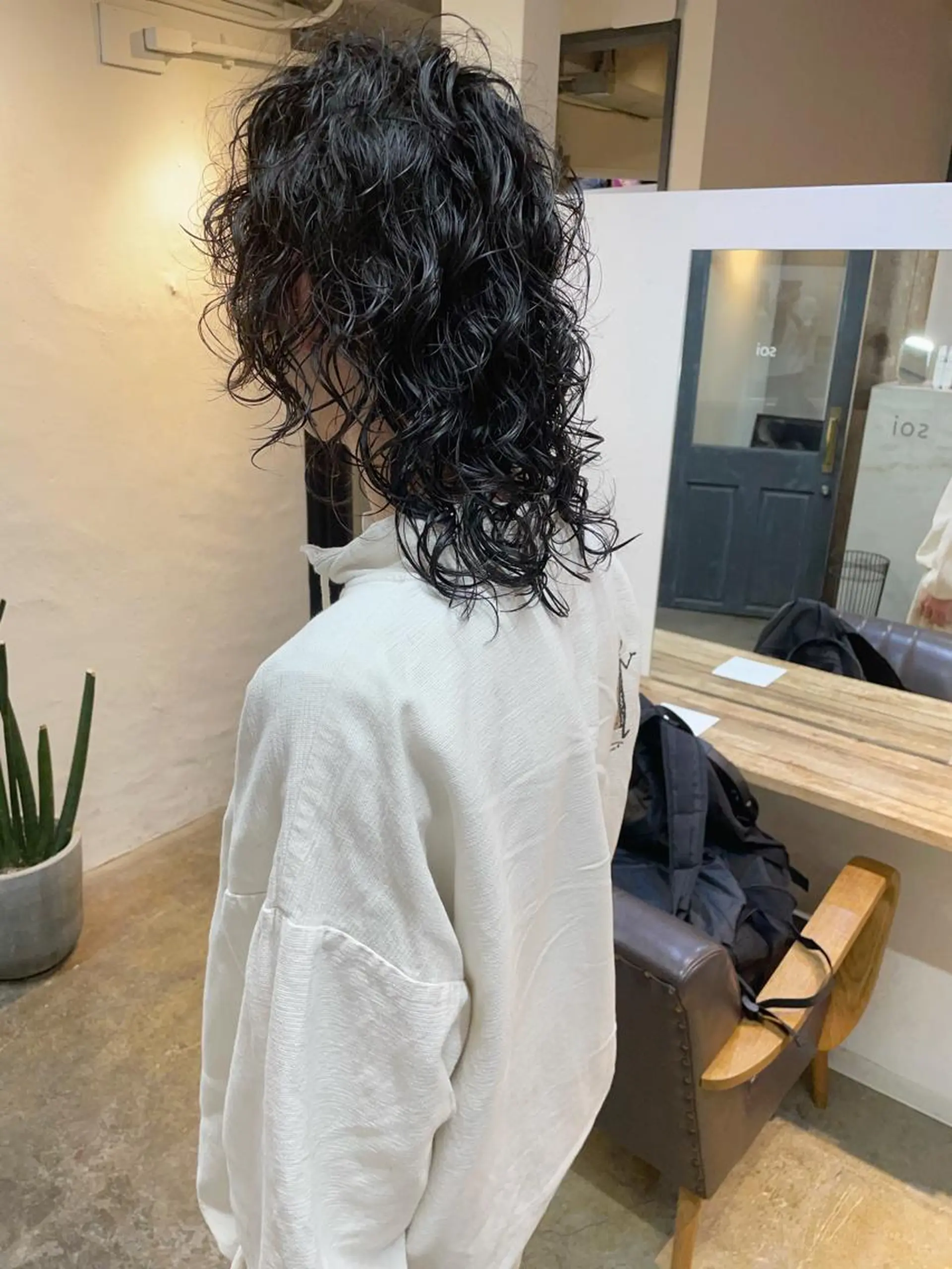 ミディアム パーマ ヘアアレンジ メンズ 丸山渉/パーマ エフェクトブリーチのヘアスタイル