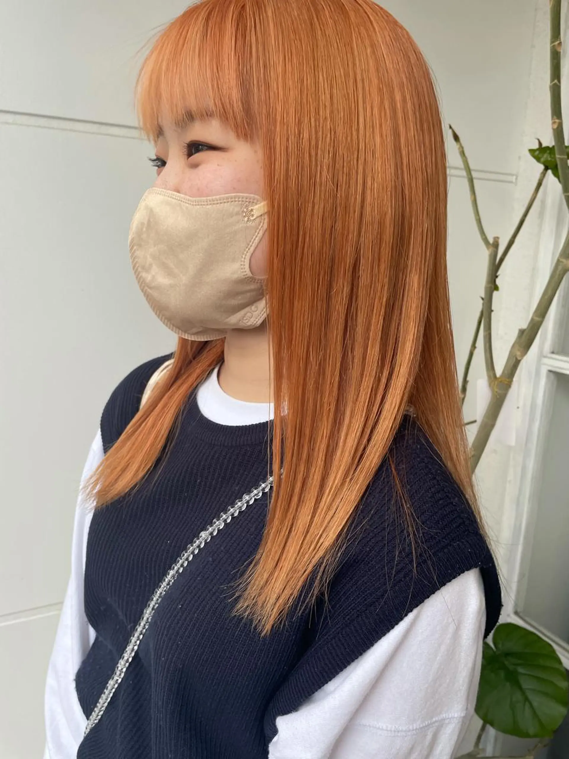 ロング カラー ヘアアレンジ ベージュカラー オレンジ オレンジベージュ ヘアカラー たかいわ みきのヘアスタイル
