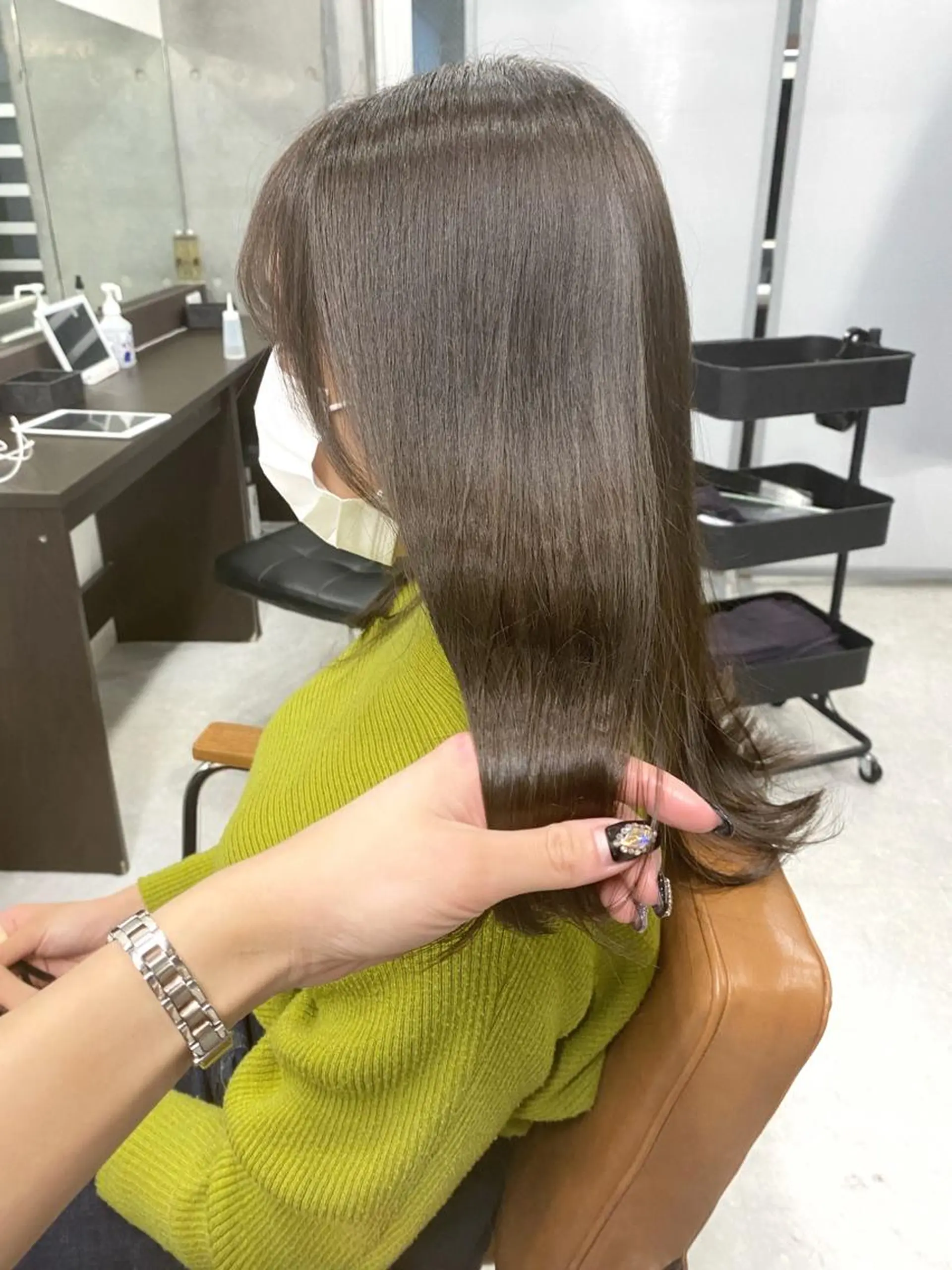 ミディアム カラー ヘアアレンジ ヘアカラー トリートメント ヘアセット 🌷FUKA🌷 まろやかハイトーンのヘアスタイル