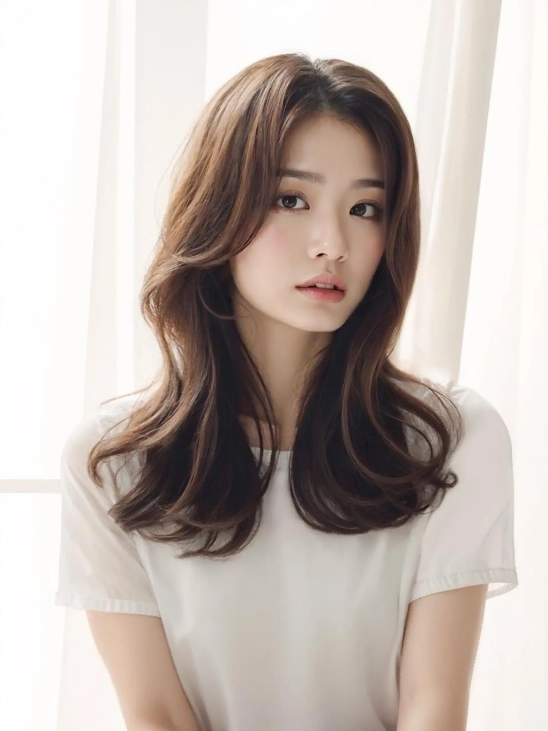 セミロング アッシュ 髪質改善 韓国風ヘア ヘアカラー トリートメント 公式 Ease by amble luxeのヘアスタイル