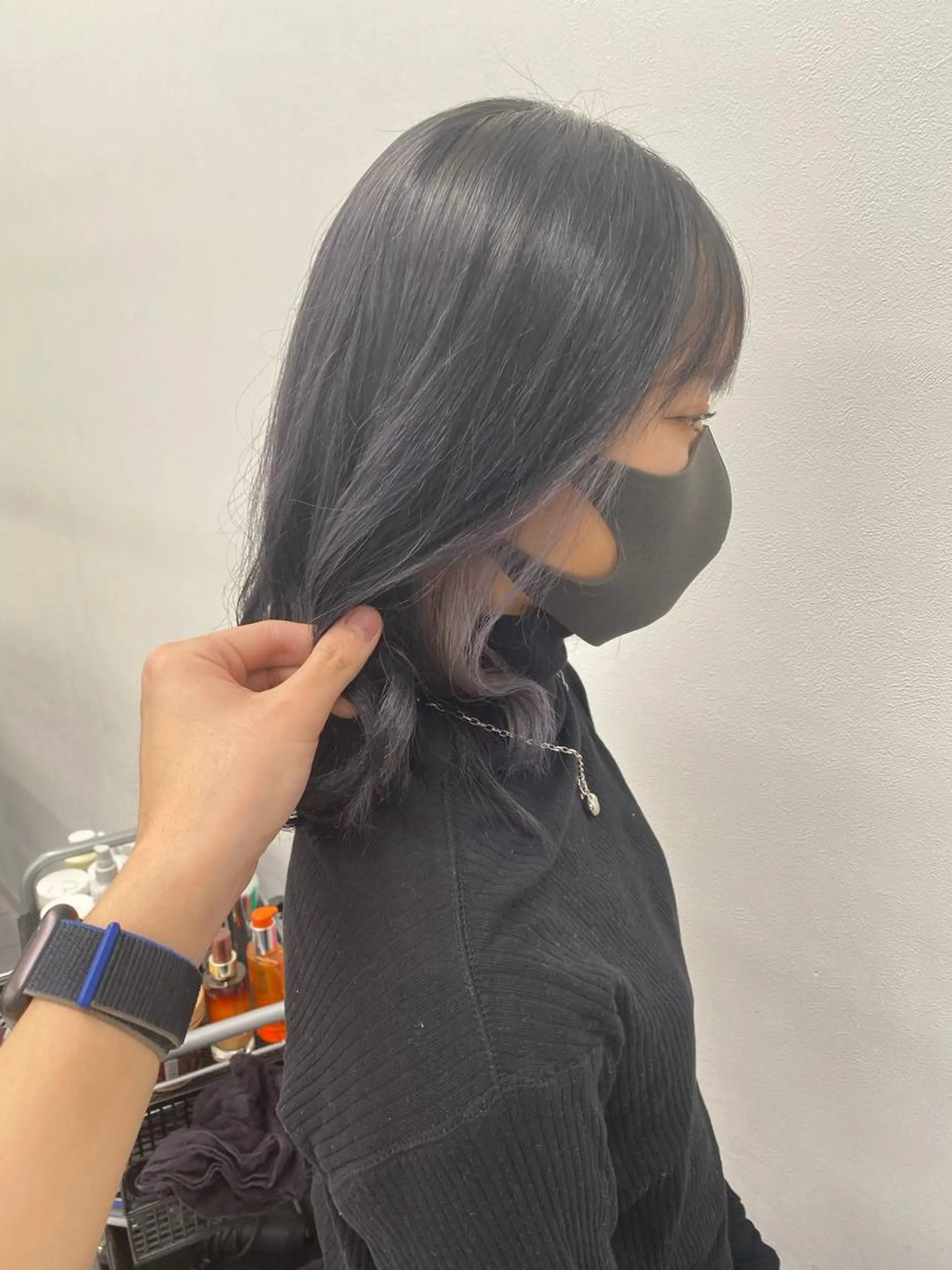 セミロング カラー ヘアアレンジ メンズ特化 水口湧太のヘアスタイル