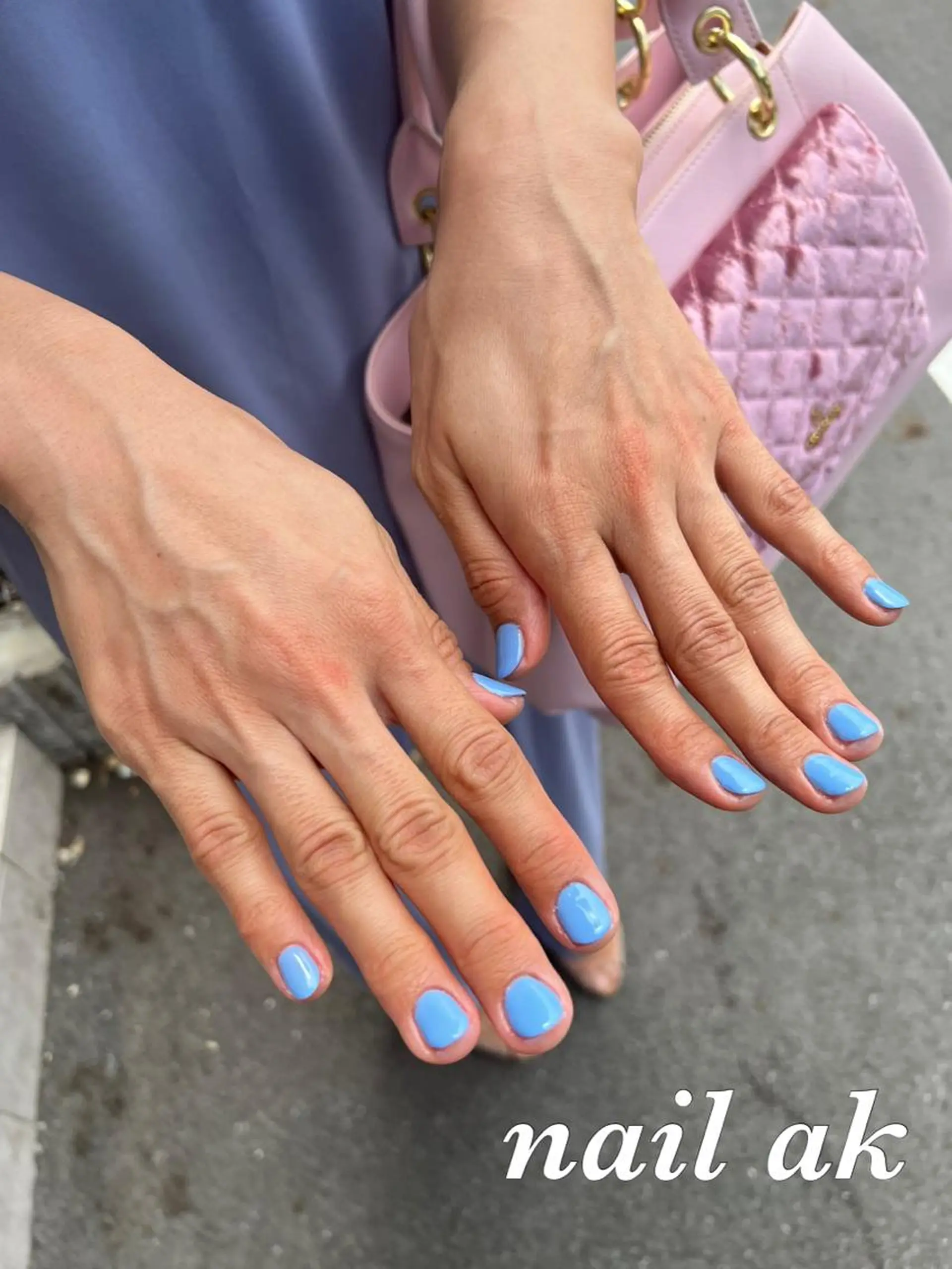 ネイル ブルー パステルネイル ハンドネイル ak nail .のネイルデザイン