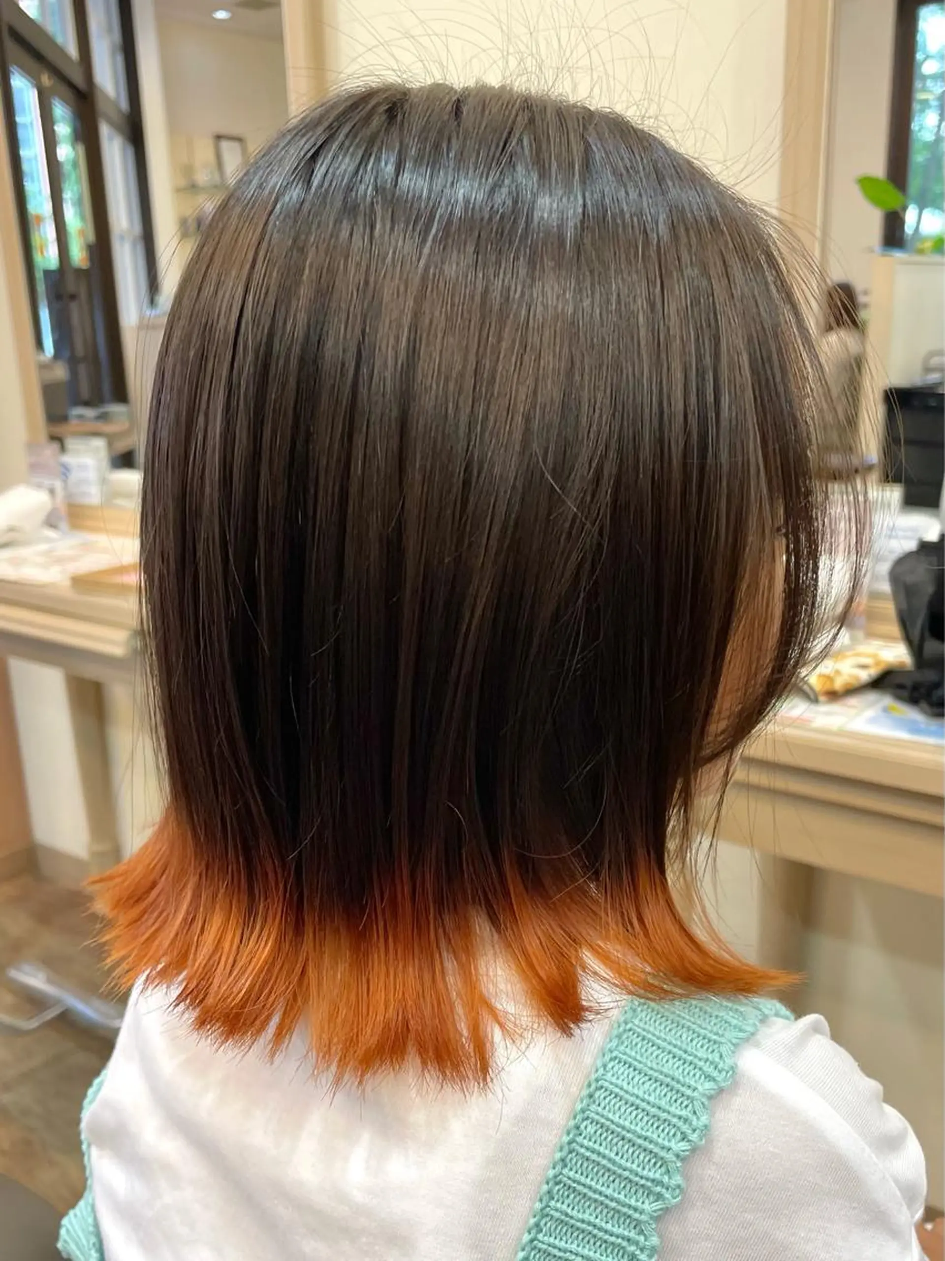 ミディアム カラー オレンジ ヘアカラー トリートメント メンズパーマ🌀/ 中村郁未のヘアスタイル