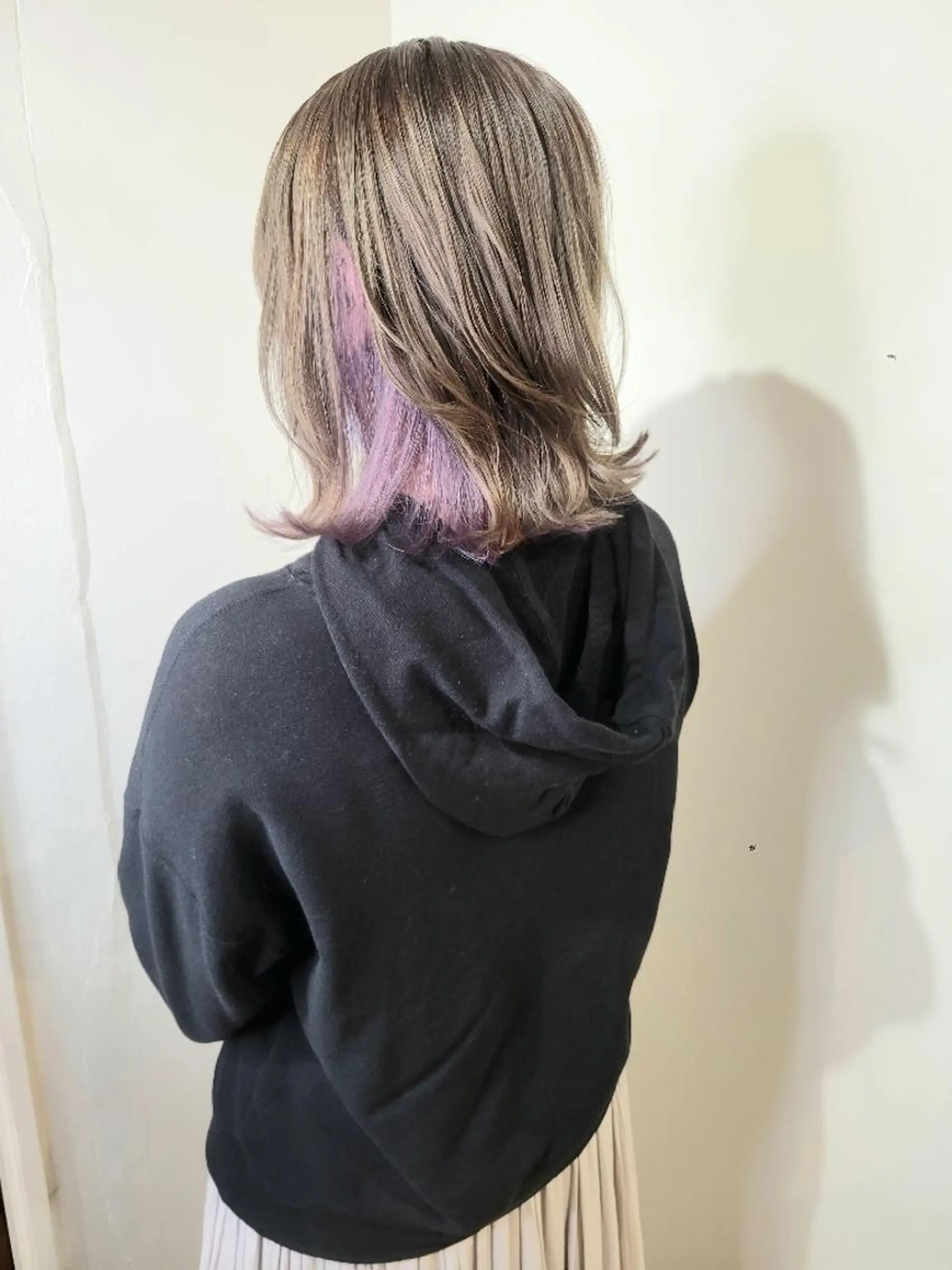 ミディアム パープルカラー ハイライト レイヤーカット カット ヘアカラー トリートメント 🇰🇷透明感×ハイ トーン🌟tomoのヘアスタイル