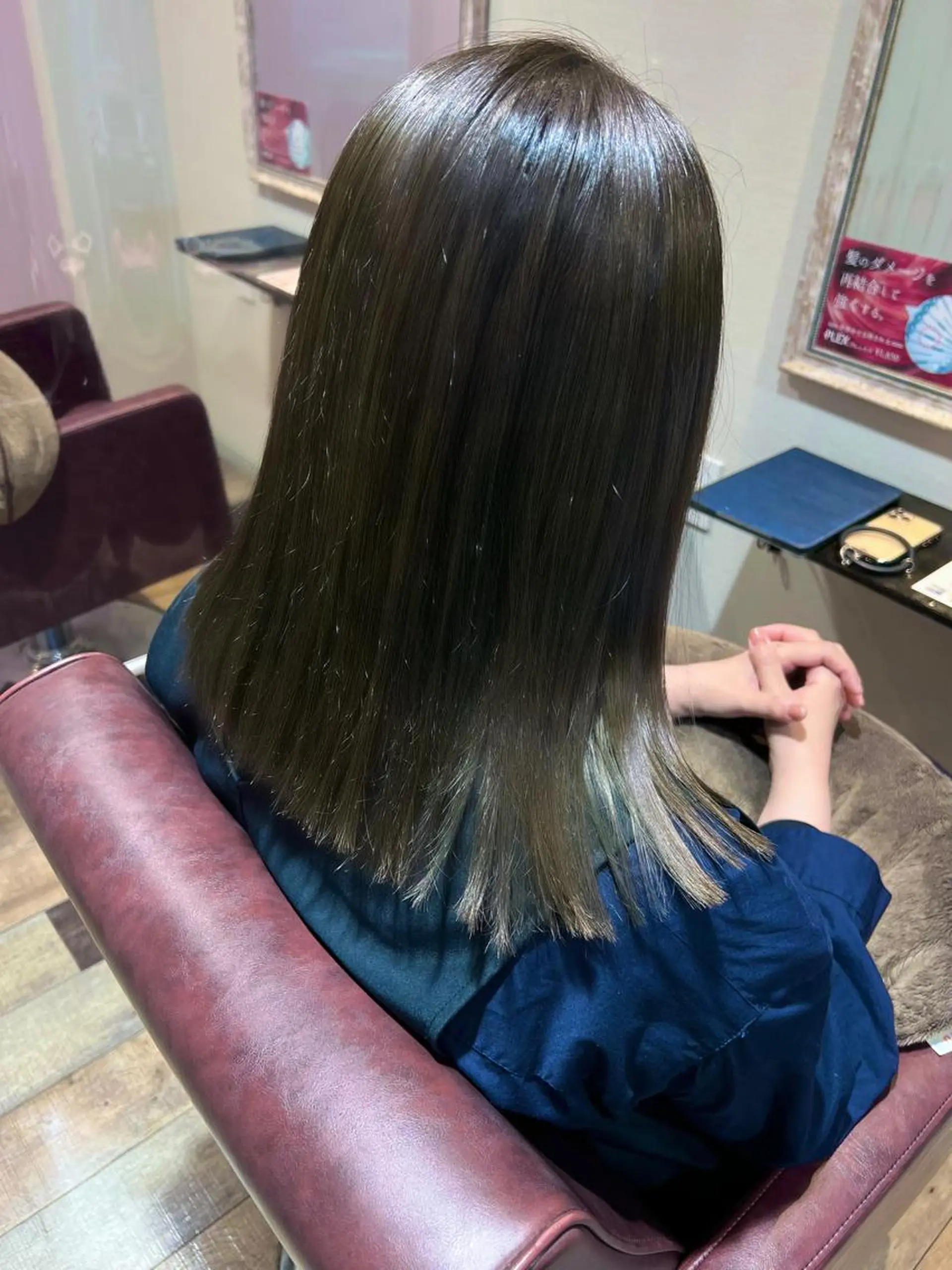 ロング カラー アッシュ 黒髪 ブリーチ ブルーカラー ブルーブラック 🌿寄り添い型美容師 🌿yuiのヘアスタイル