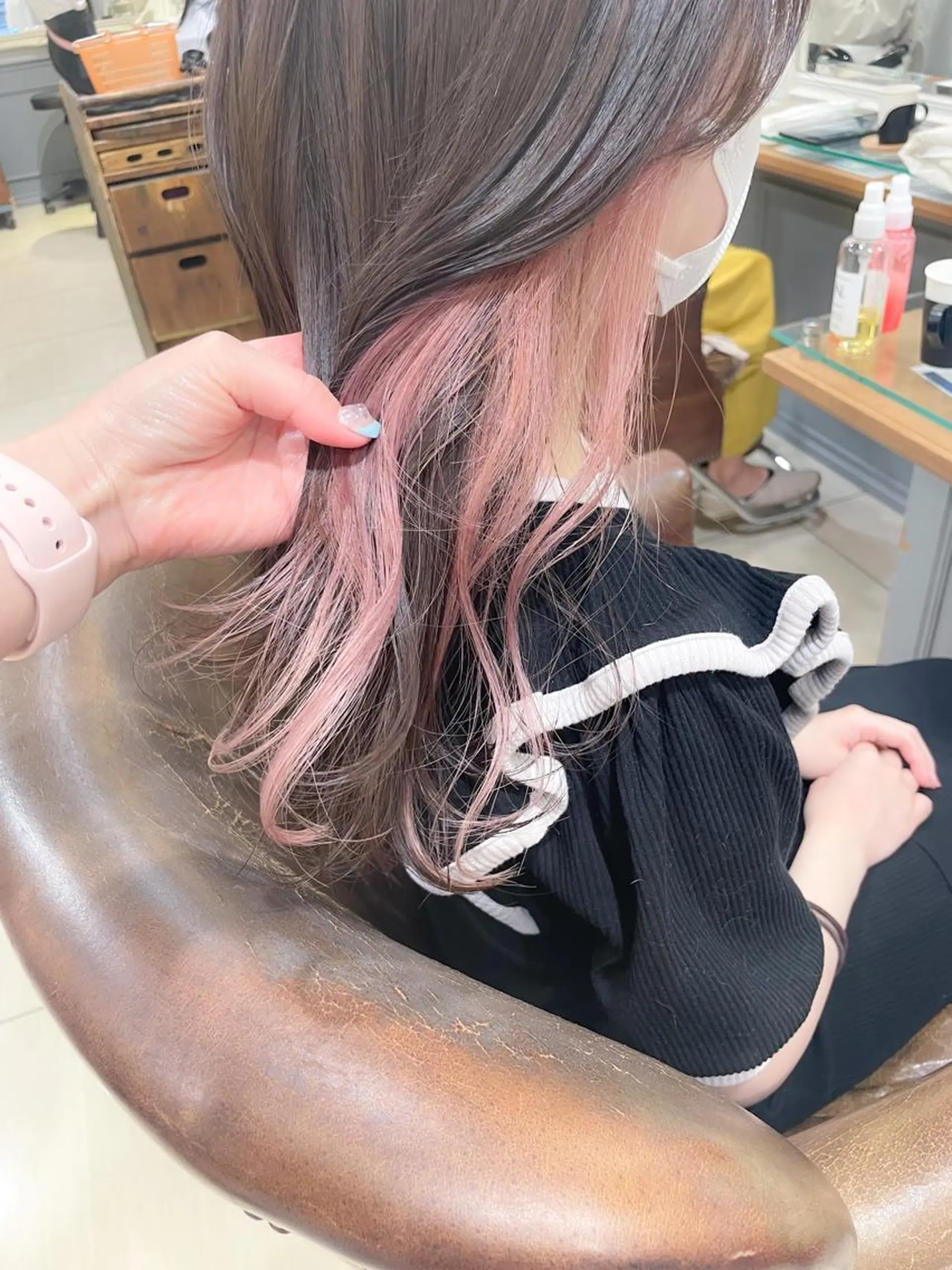 セミロング カラー インナーカラー ピンクカラー カット ヘアカラー トリートメント ✨カラー支持No.1 🧸ワキ カナコ🧸のヘアスタイル