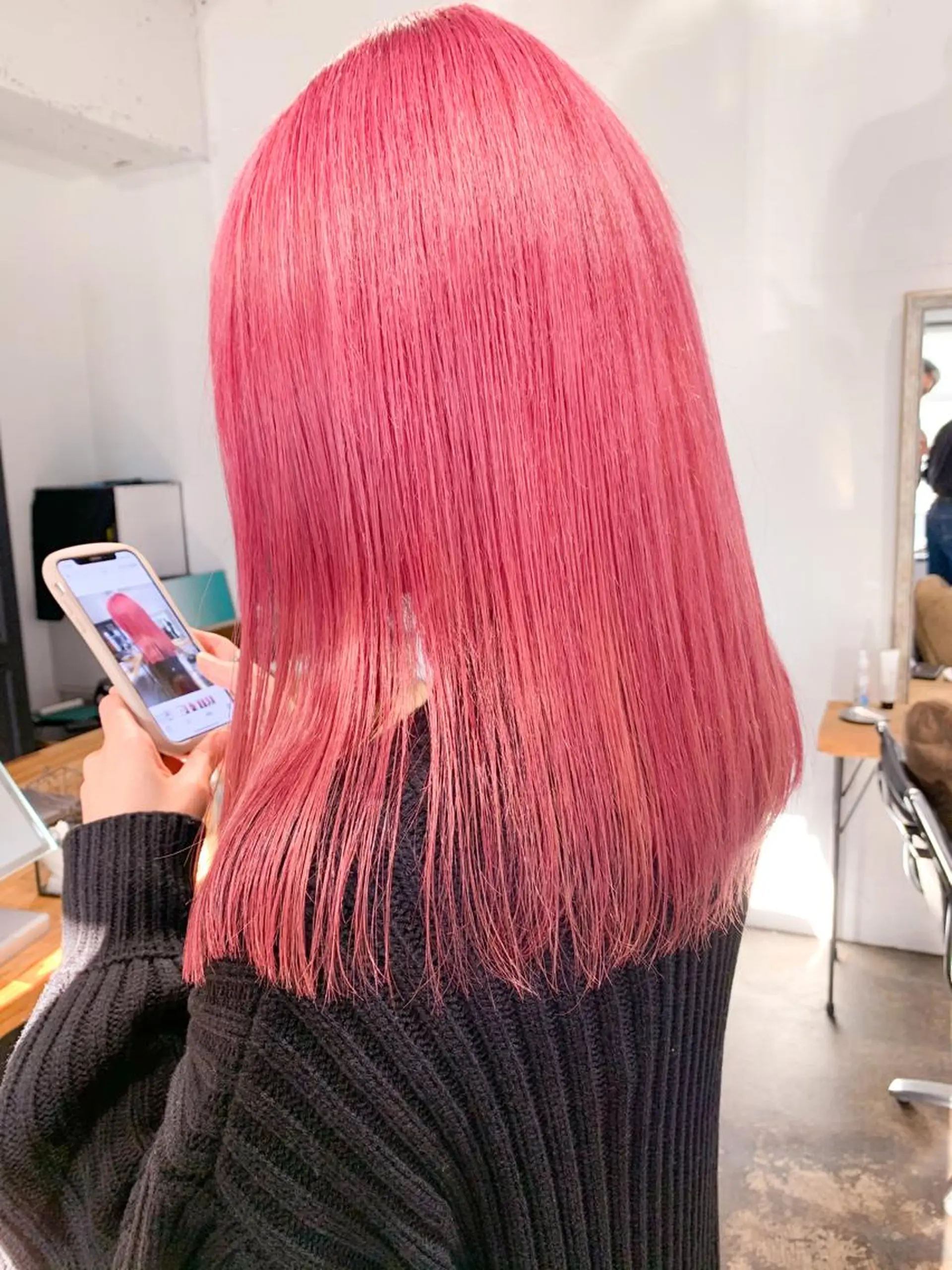 ミディアム カラー ブリーチ ケアブリーチ ハイトーンカラー ピンクカラー ボブ chill所属・topstylist fukudaのその他イメージ