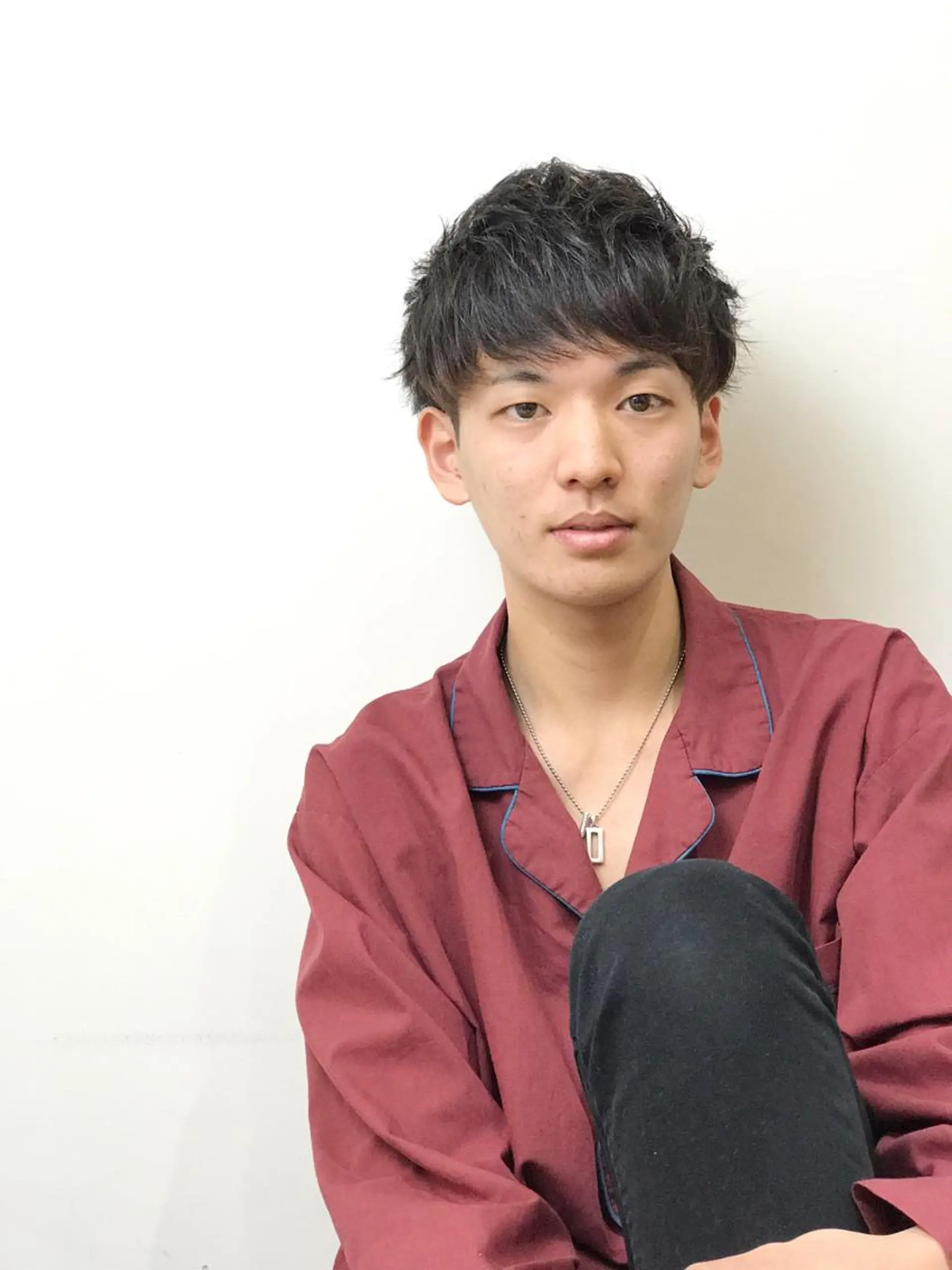 ショート パーマ ヘアアレンジ メンズ カット パーマ 赤み消しカラー /透明感カラー 上長のヘアスタイル