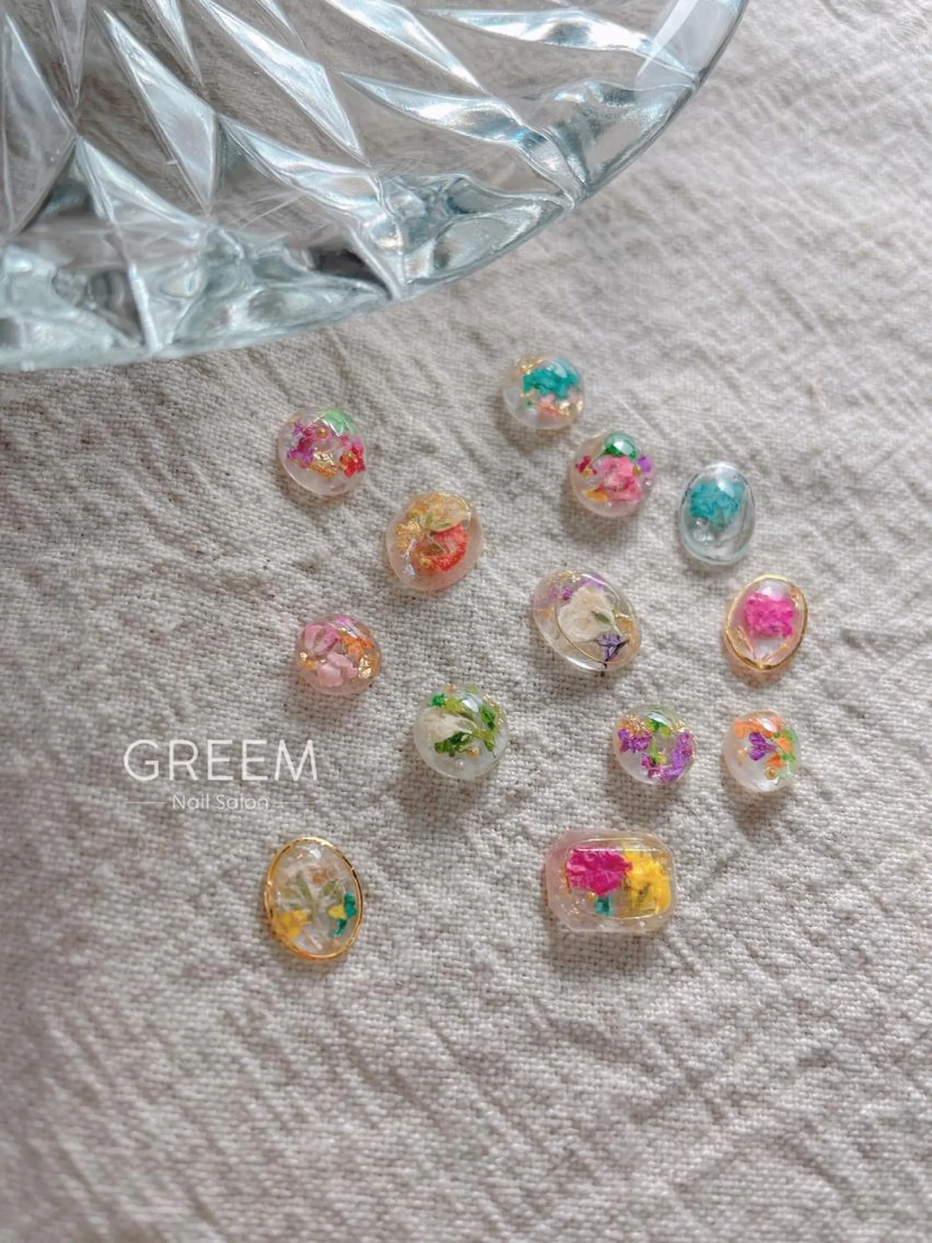 ネイル フラワーネイル 春ネイル GREEM グリームのネイルデザイン