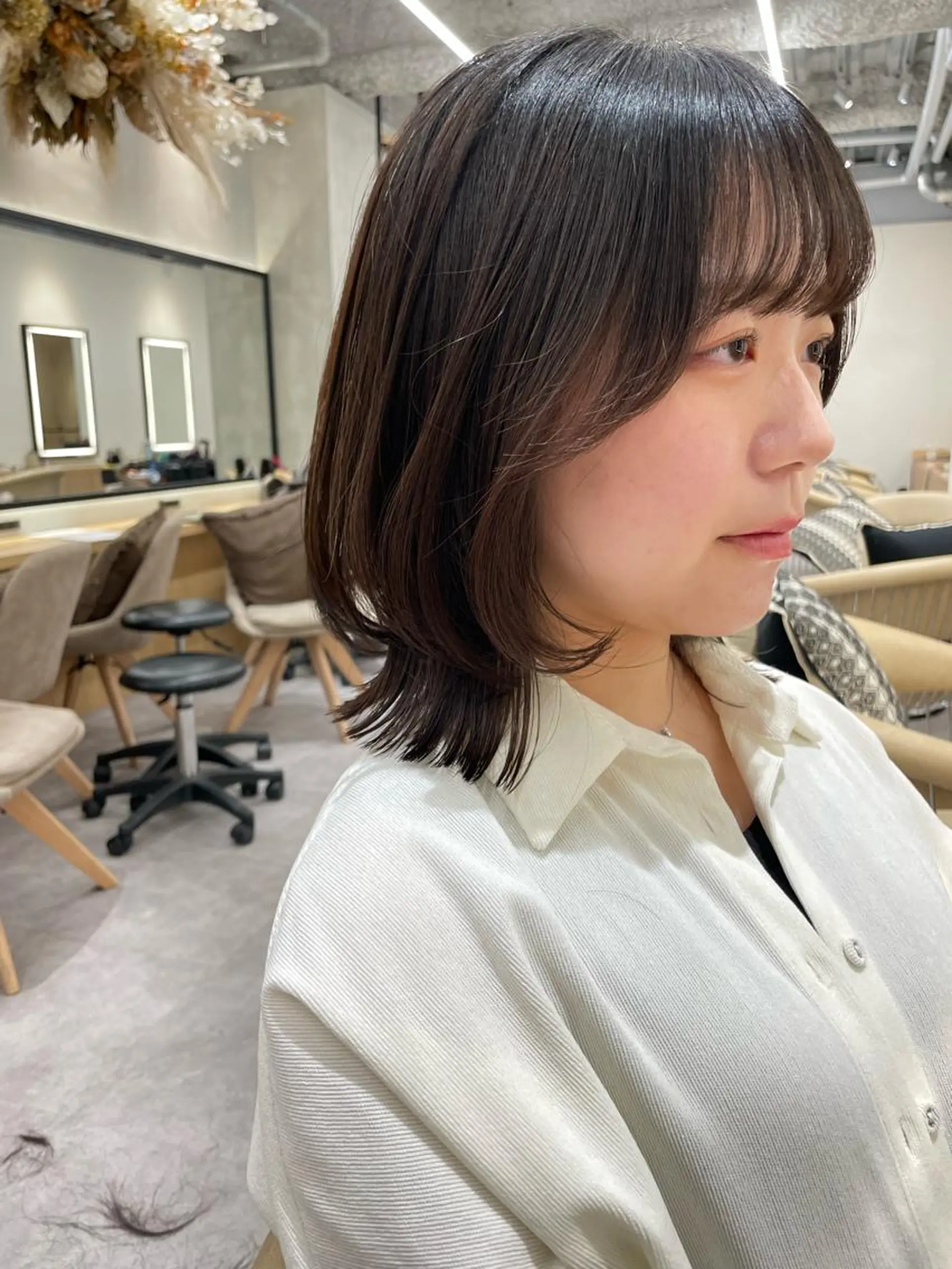 ミディアム レイヤー縮毛矯正 ささきすずね💗のヘアスタイル