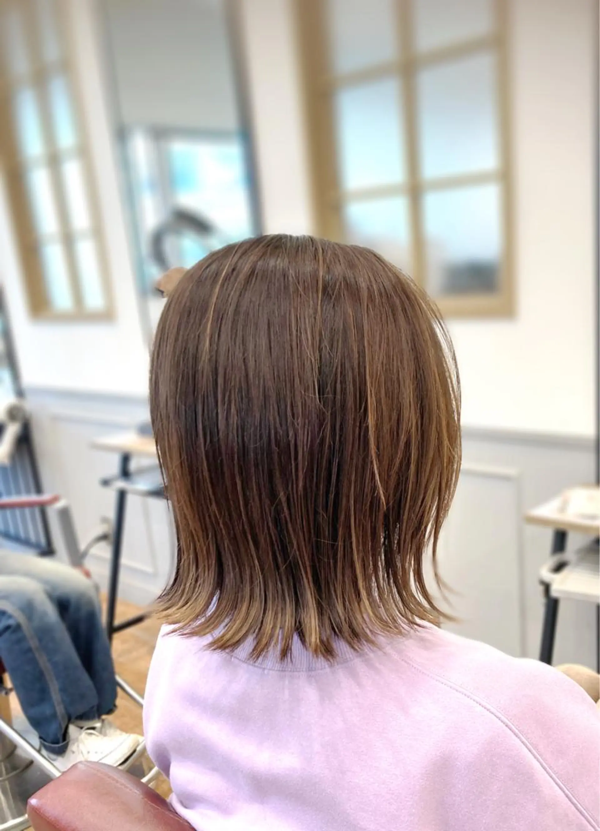 ミディアム カラー 菅原 綾のヘアスタイル