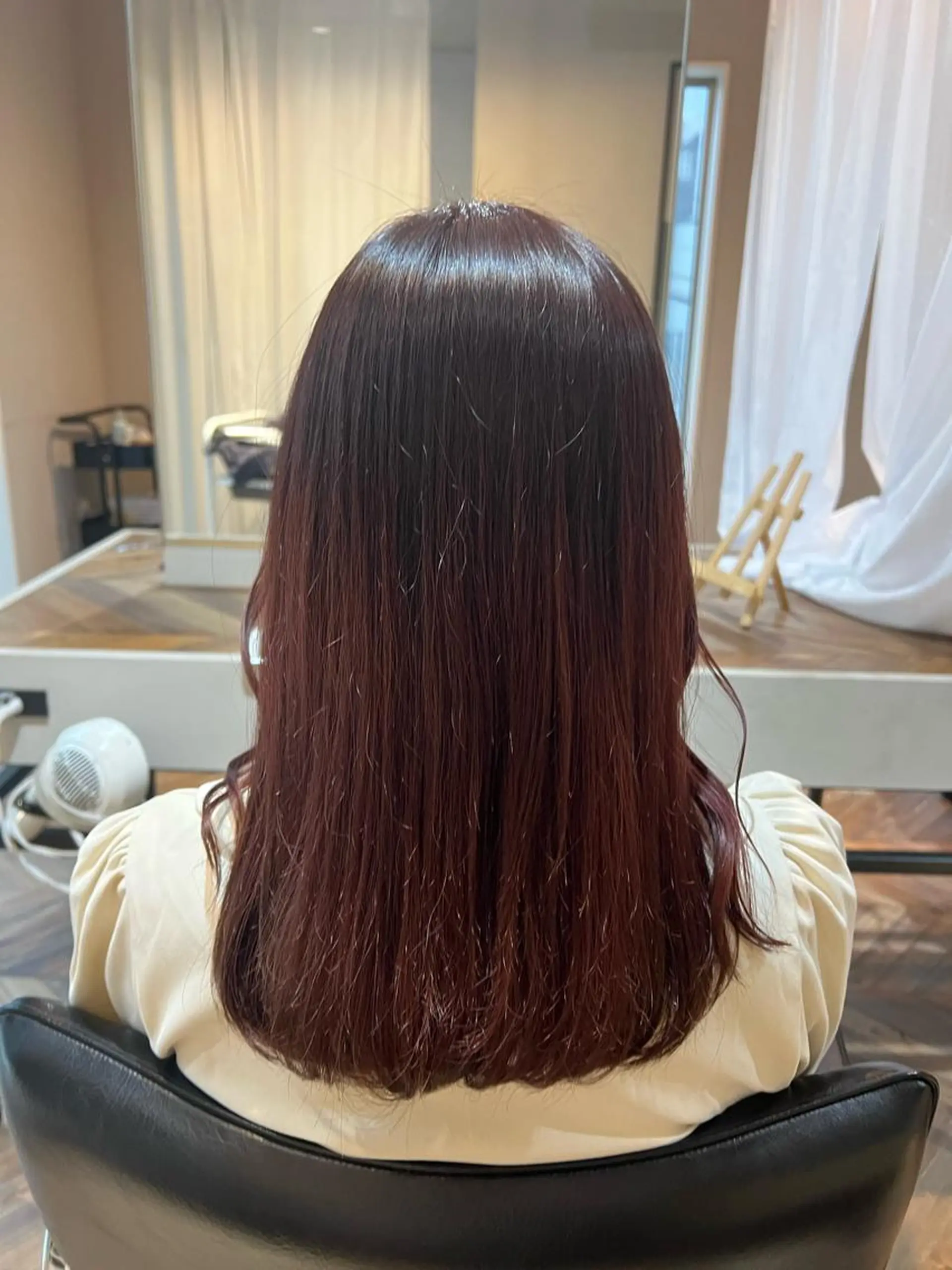 セミロング カラー たけだ れなのヘアスタイル