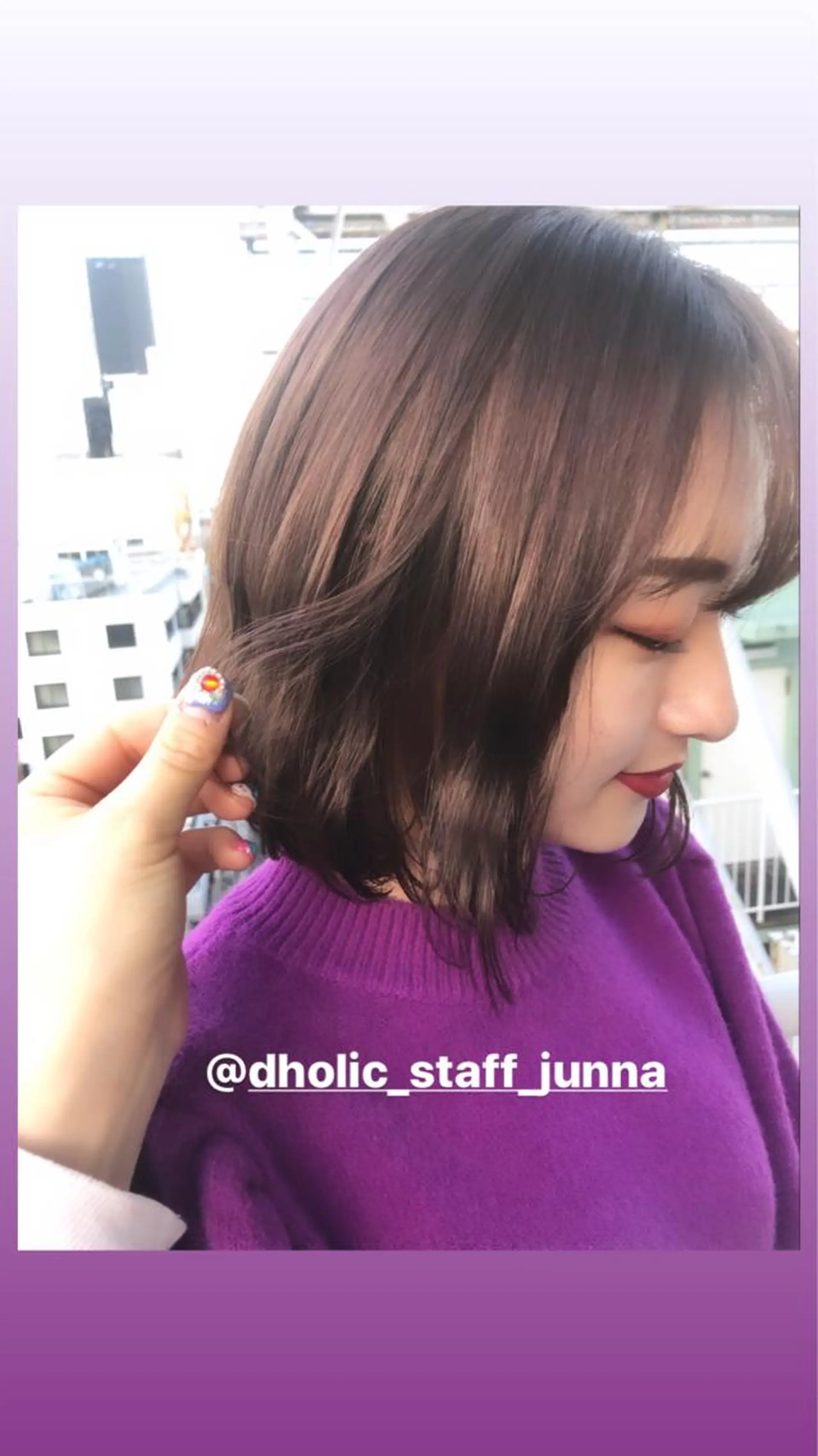 ショート カラー ベージュカラー ラベンダーカラー ボブ カット ヘアカラー トリートメント せこぐち まいのヘアスタイル