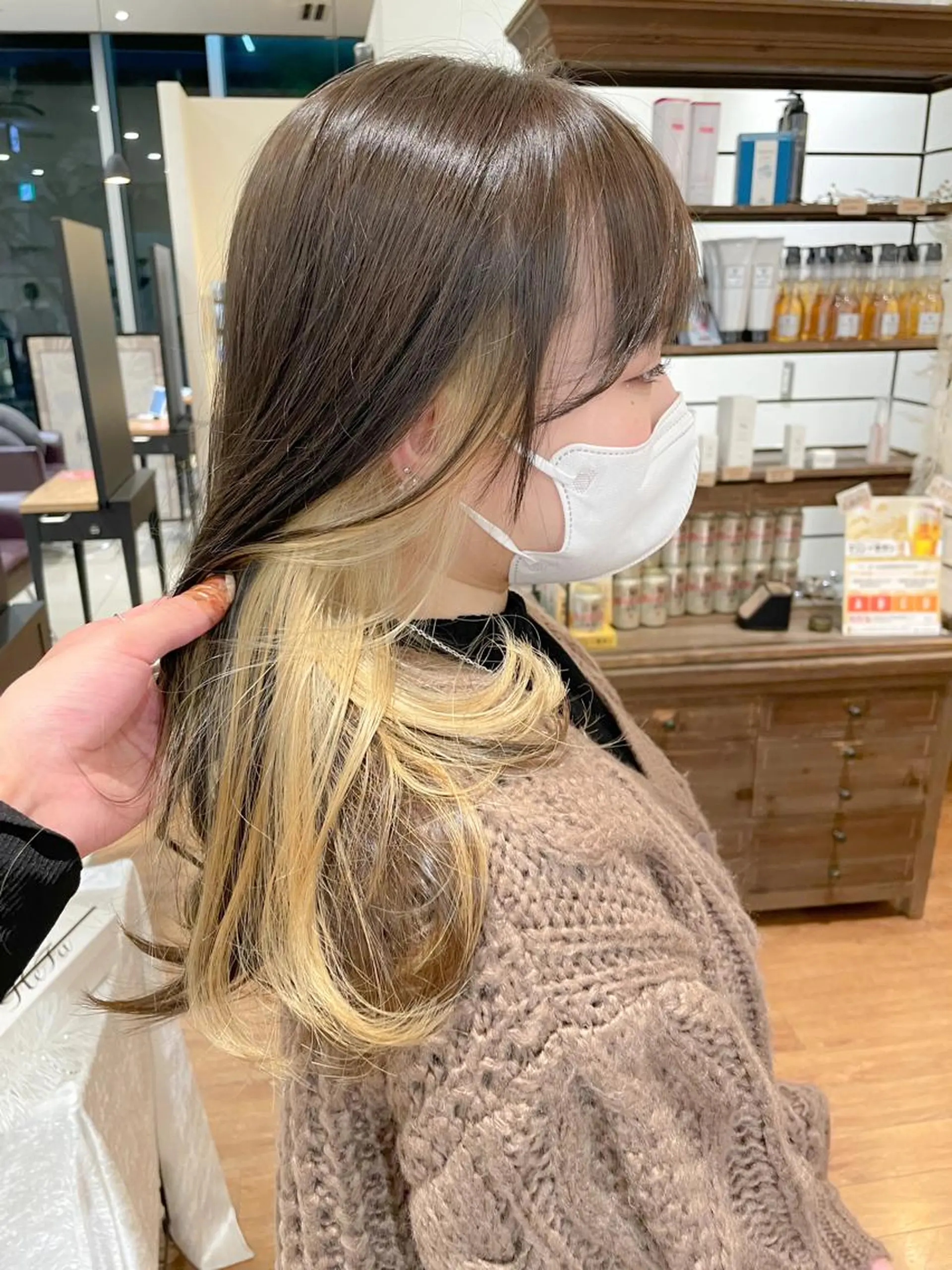 ロング カラー ブロンド インナーカラー ヘアカラー 髪質改善/ブリーチ 田代 龍我のヘアスタイル