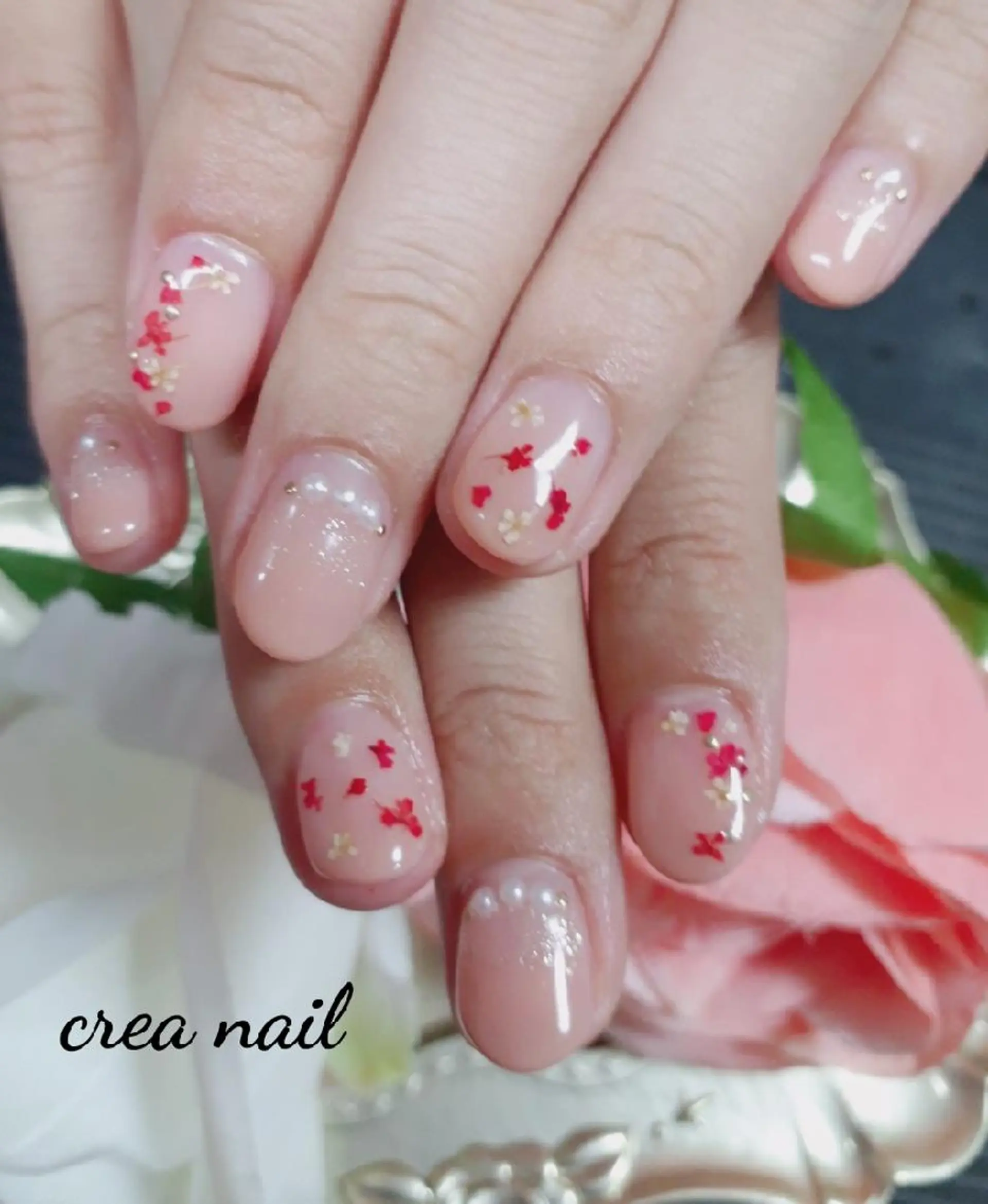 ネイル フラワーネイル privateサロン creaのネイルデザイン