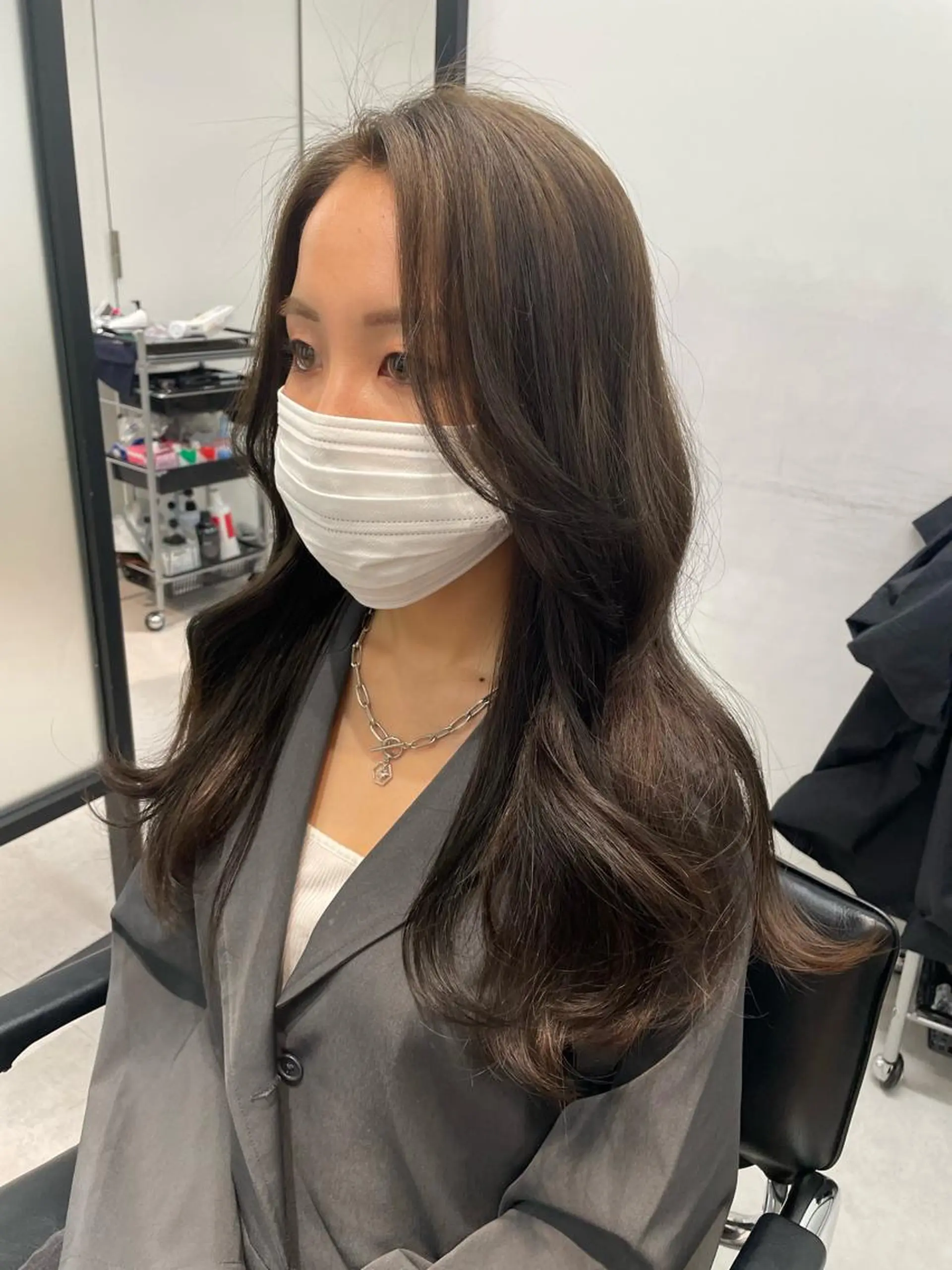 ロング カラー グレージュ yuuna/ ハッシュカット🎀のヘアスタイル