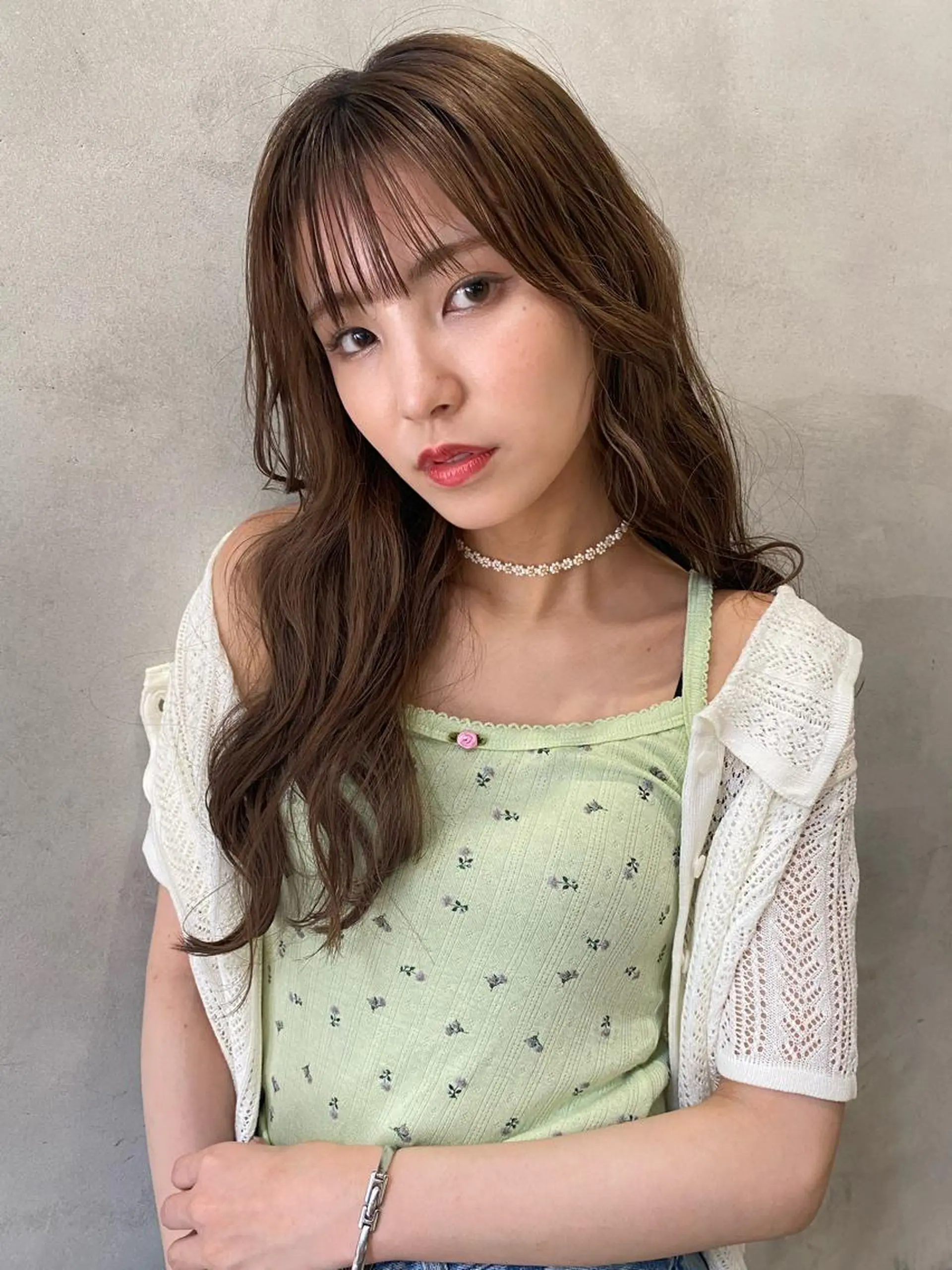 ロング カラー ヘアアレンジ カット ブリーチなしカラー ダブルカラーエクステのヘアスタイル