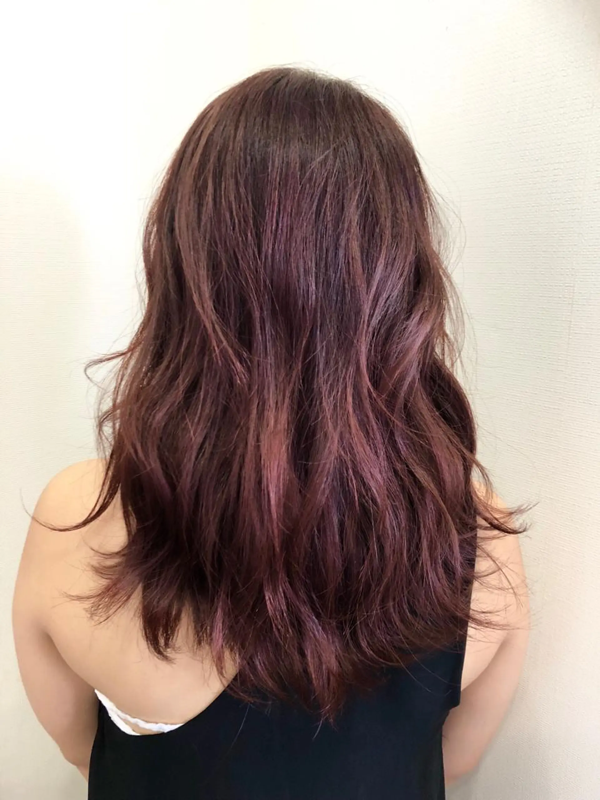 セミロング カラー ブリーチ ブリーチなしカラー ピンクカラー ピンクパープル パープルカラー Asian Hair &Eyebrowのヘアスタイル