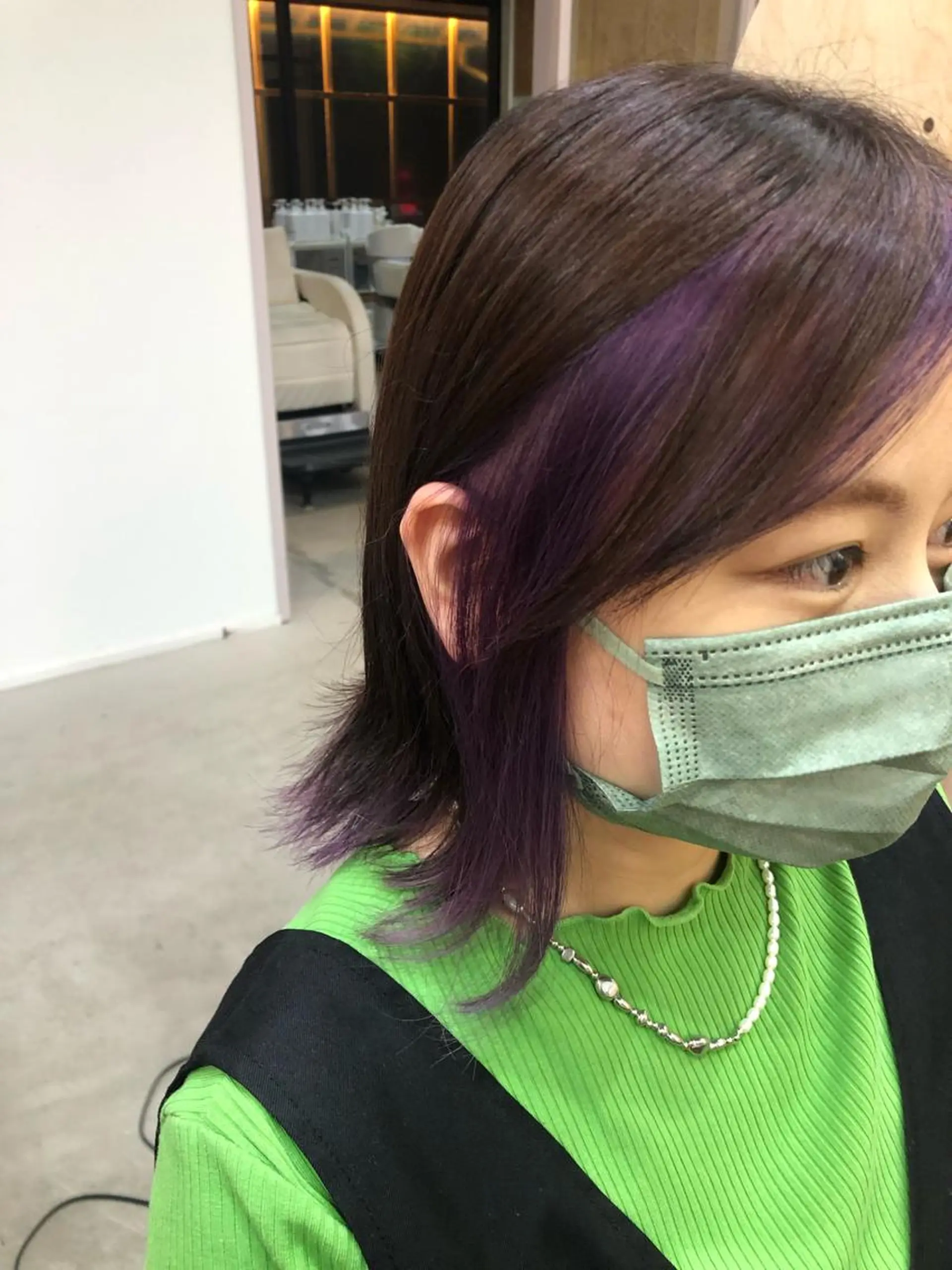 カラー ダブルカラー インナーカラー 縮毛矯正 杉林 莉沙のヘアスタイル