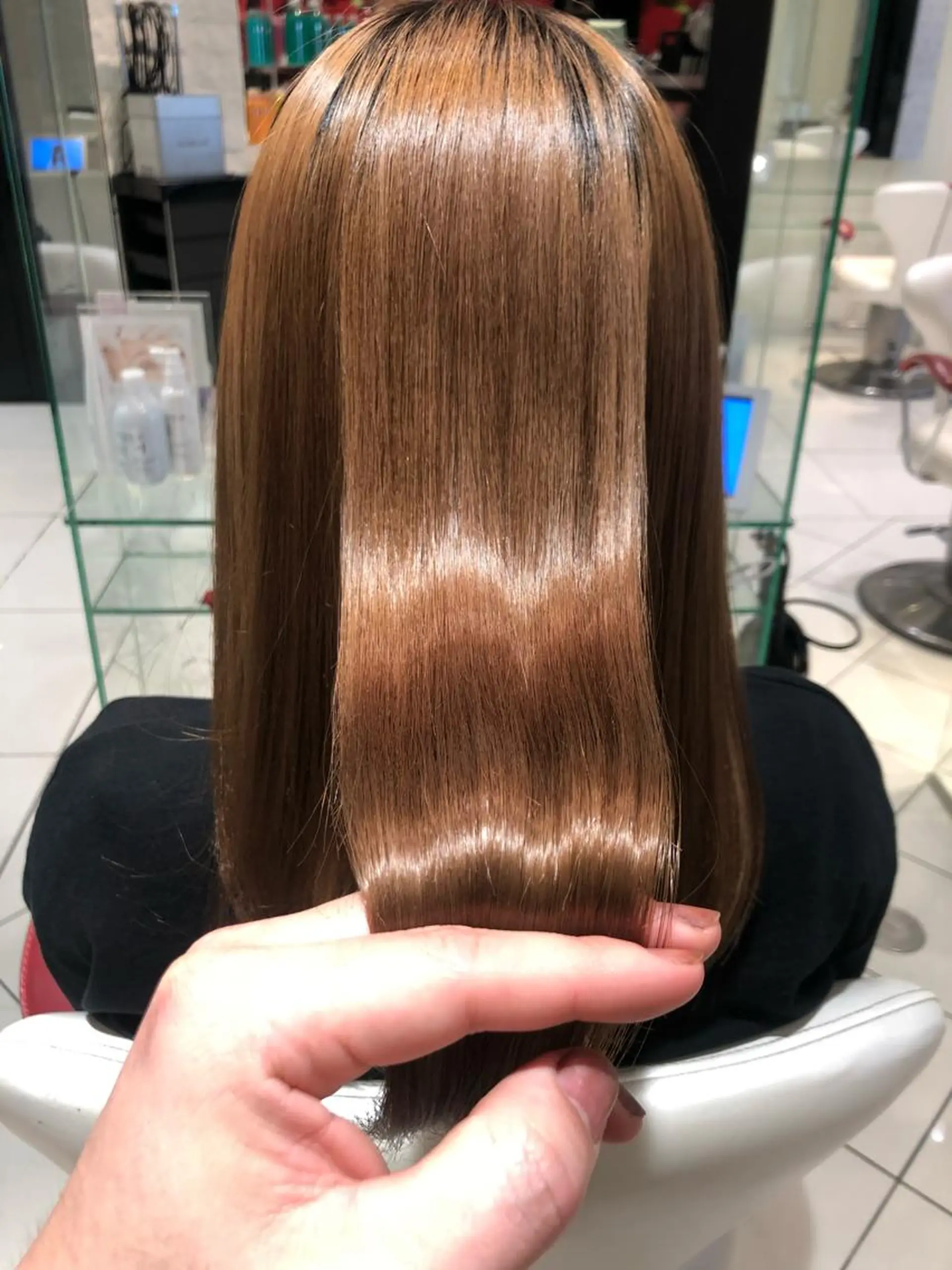 ミディアム カラー 髪質改善 トリートメント 酸熱トリートメント ✨髪質改善ストレート ×ミニボブ✨萩原　翼のヘアスタイル