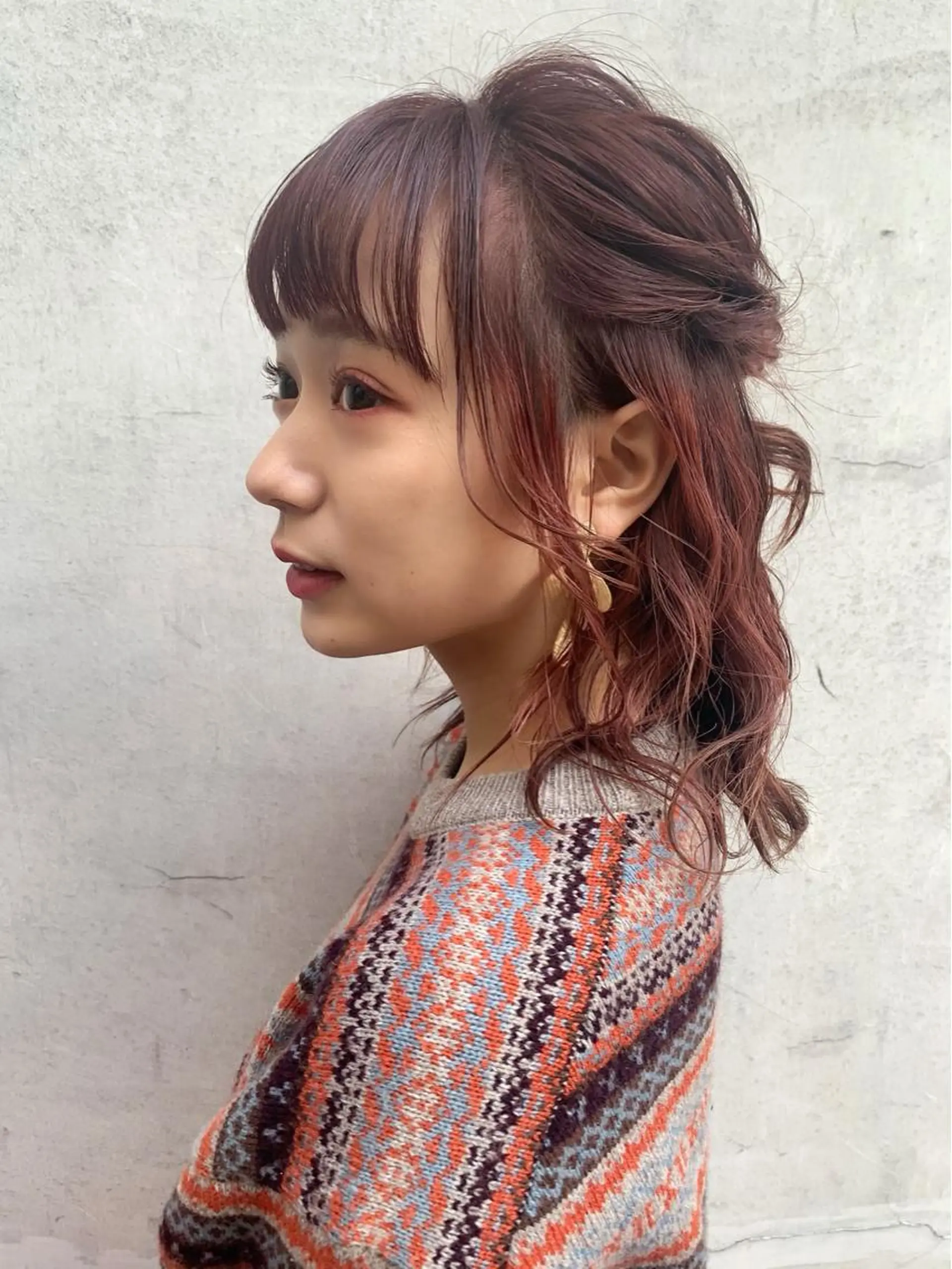 ミディアム カラー ピンクカラー 髪質改善カラー☆ ヘアアレンジmiyuのヘアスタイル