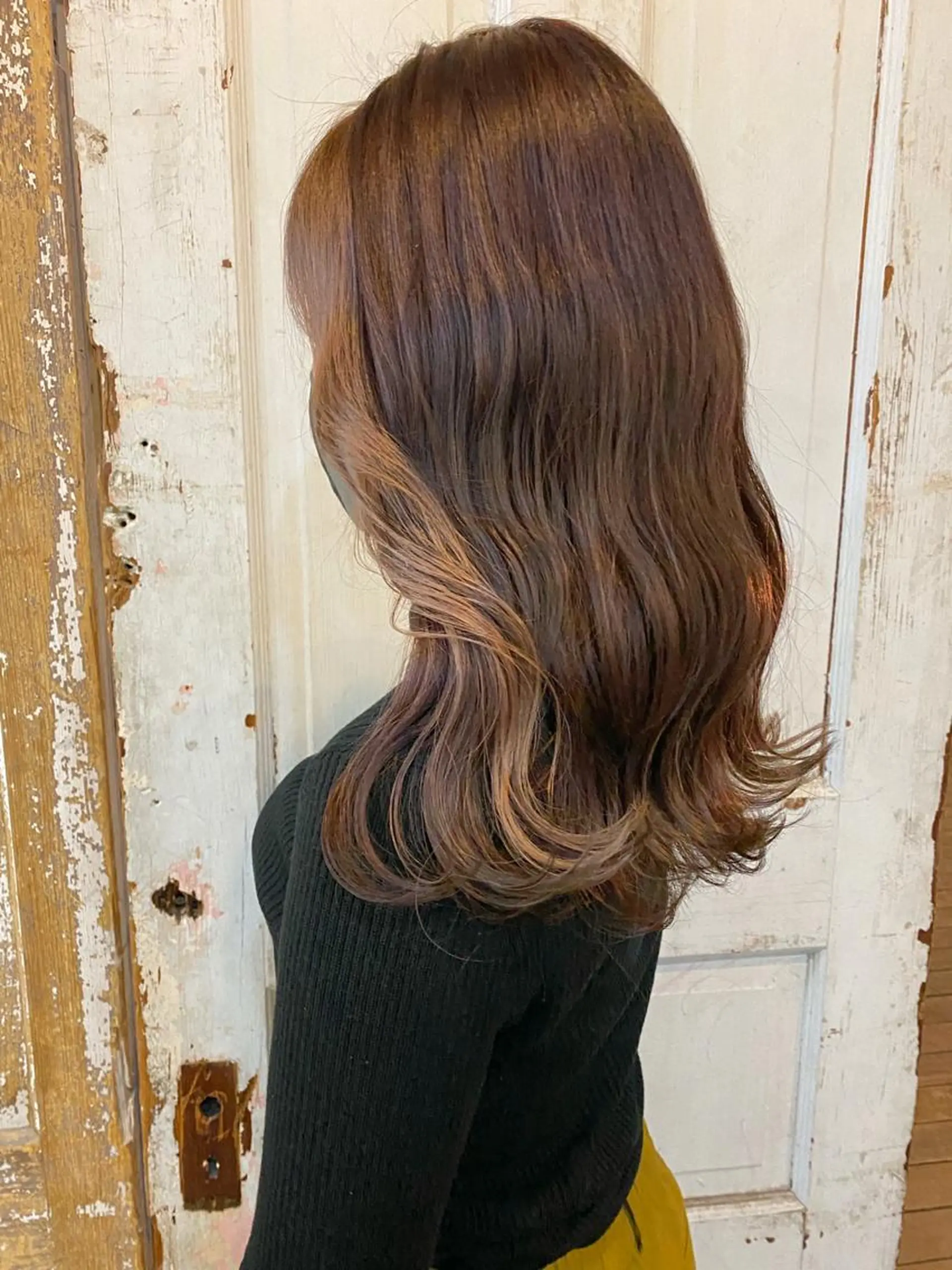 ロング カラー ベージュカラー ピンクカラー ピンクベージュ clomus所属・YUKA艶髪 🌸寛ぎ部屋のヘアスタイル