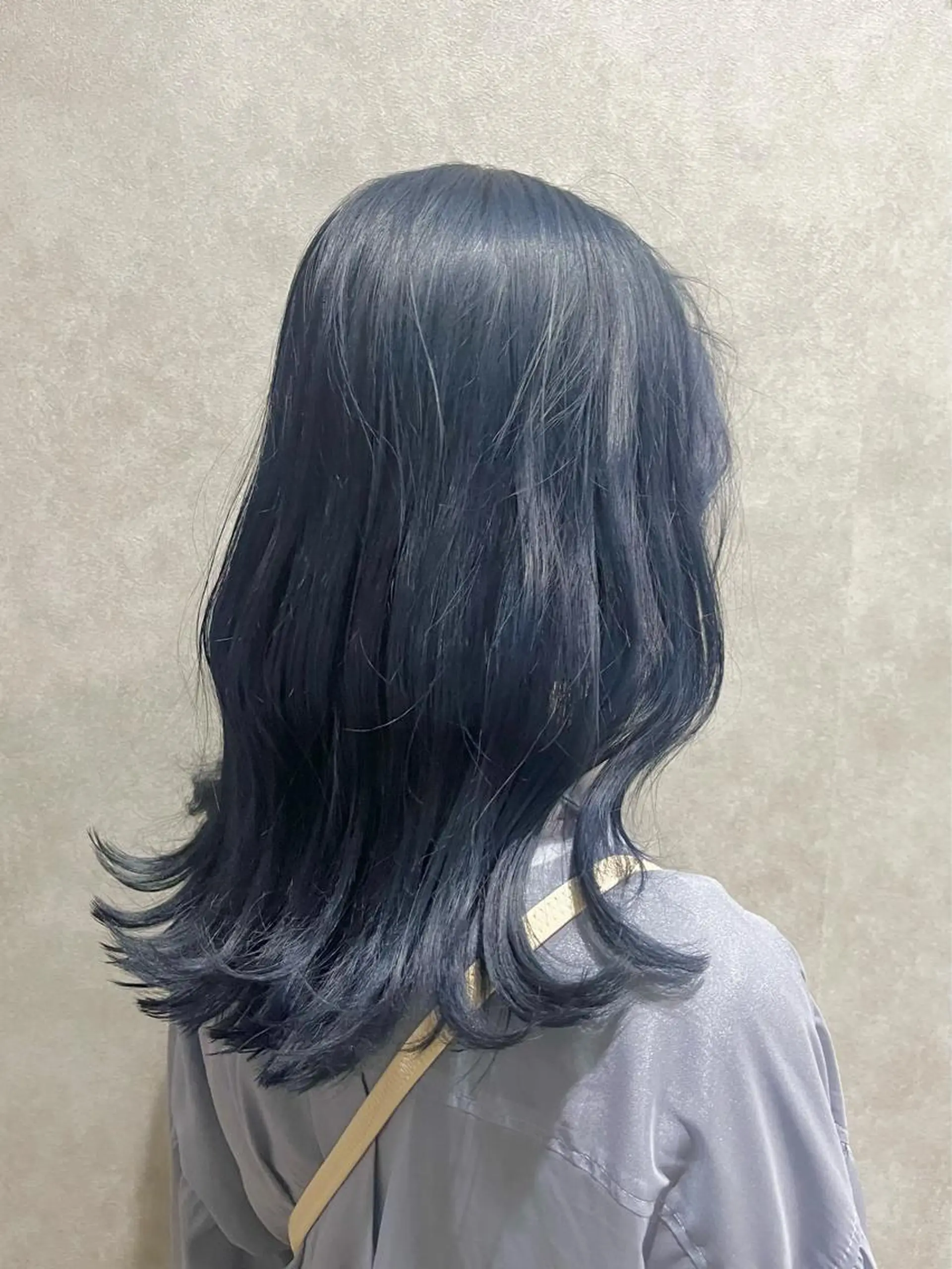 セミロング カラー ブルーカラー ネイビーカラー FUJINO RYOのヘアスタイル