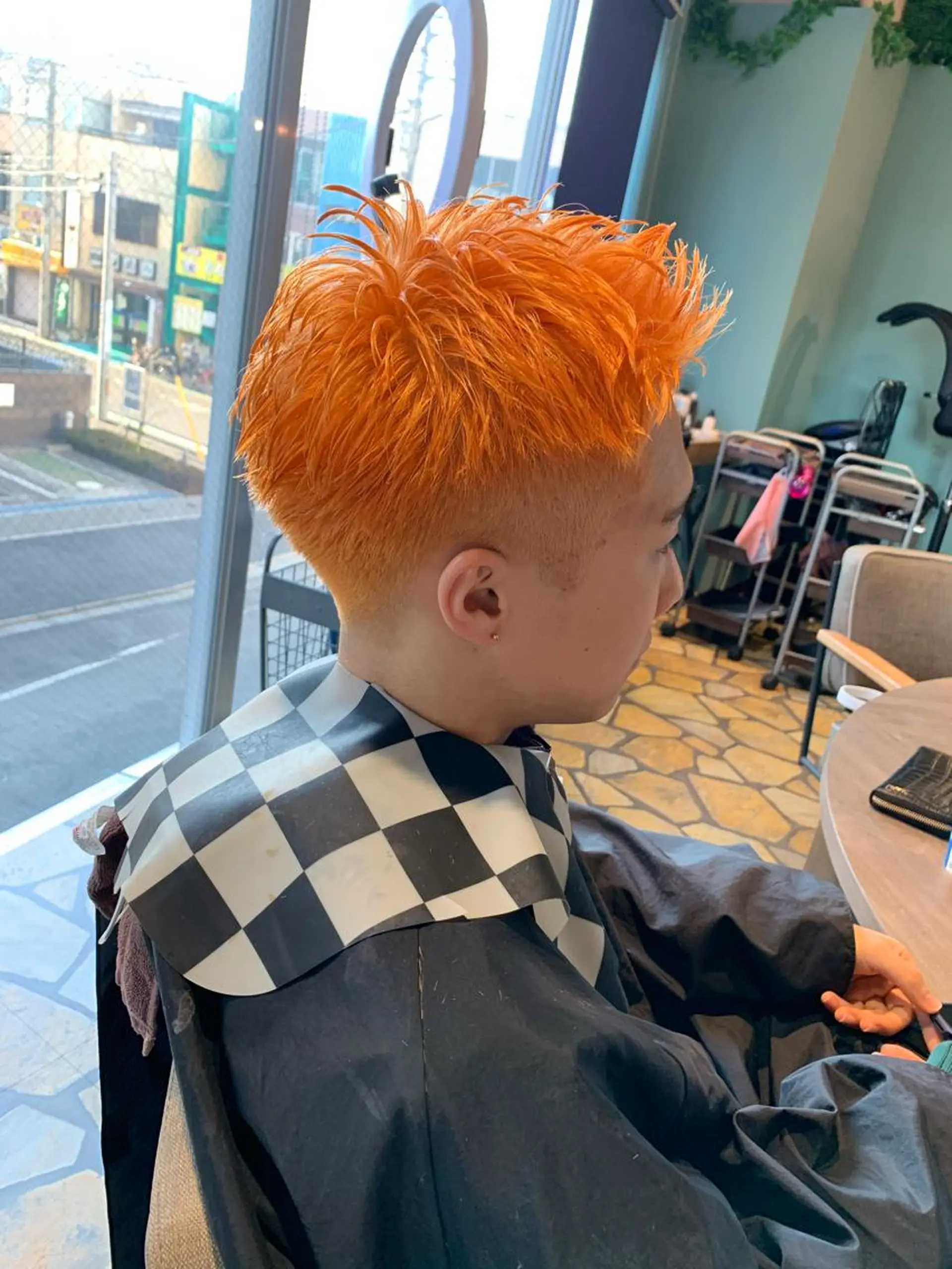 ショート カラー ヘアアレンジ メンズ メンズブリーチ ブリーチ オレンジ 🇺🇸海外ヘア 🇰🇷MASANOのヘアスタイル