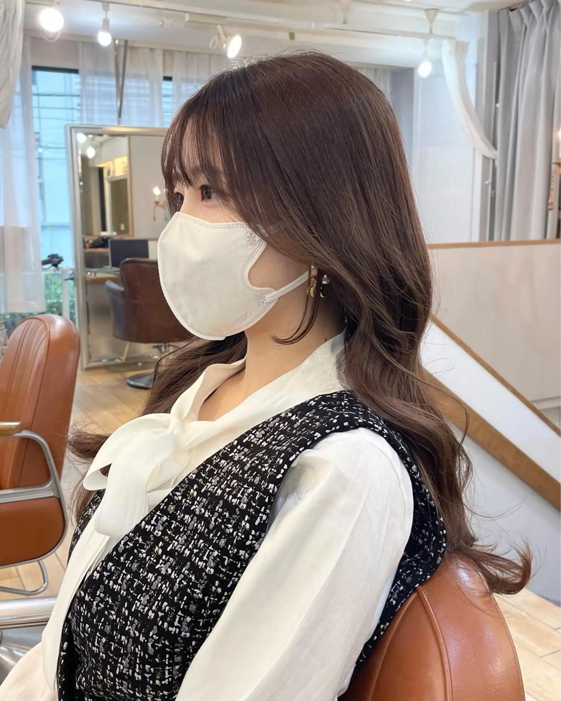 ロング カラー くびれヘア エギョモリ 顔まわりレイヤー 顔周りカット ヨシンモリ 横浜/レイヤーカット /韓国ヘア/佐藤記正のヘアスタイル