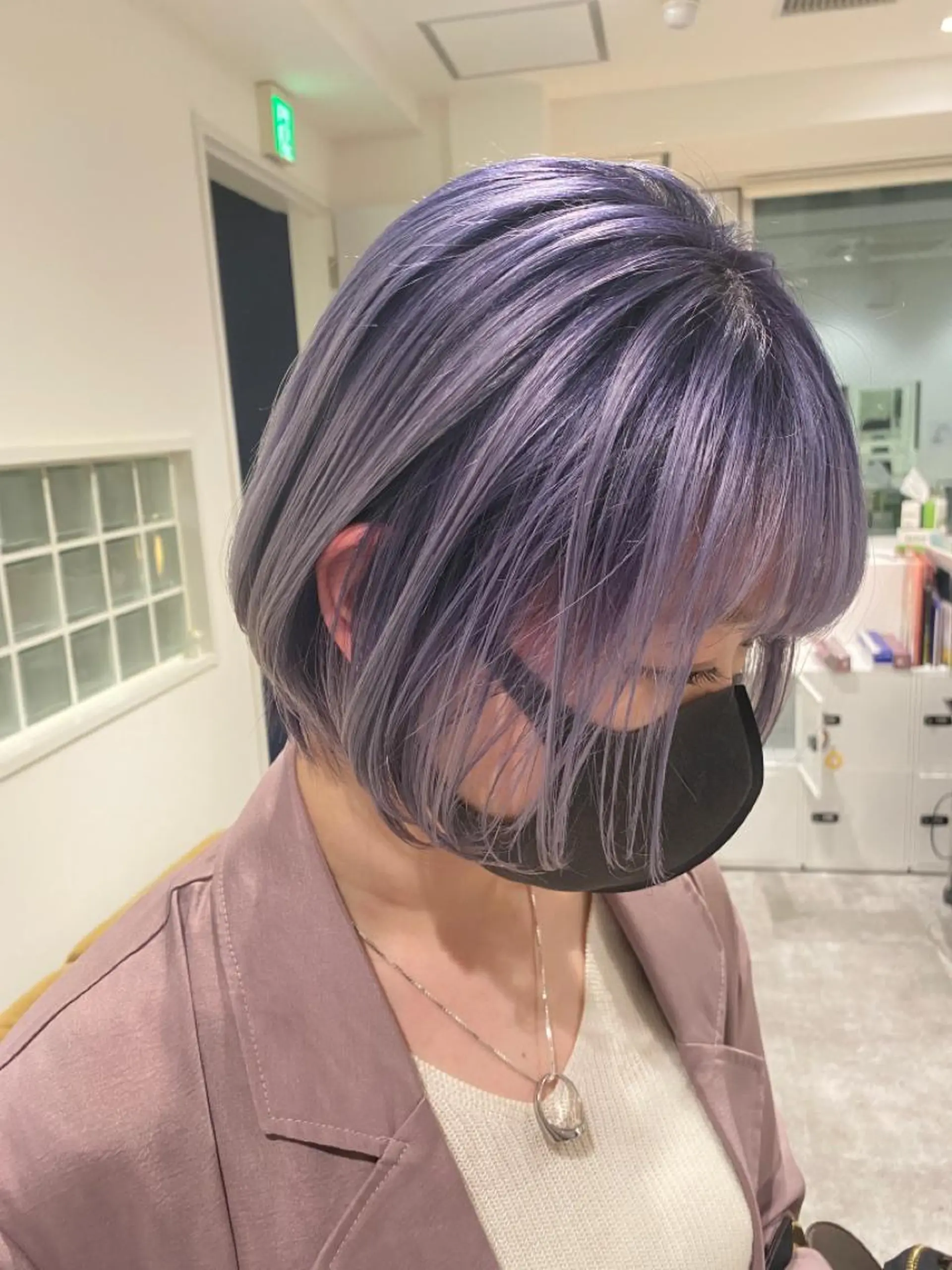 ショート カラー グラデーションカラー ラベンダーカラー ヘアカラー JILBLAN京都 ショート/ハイライトのヘアスタイル