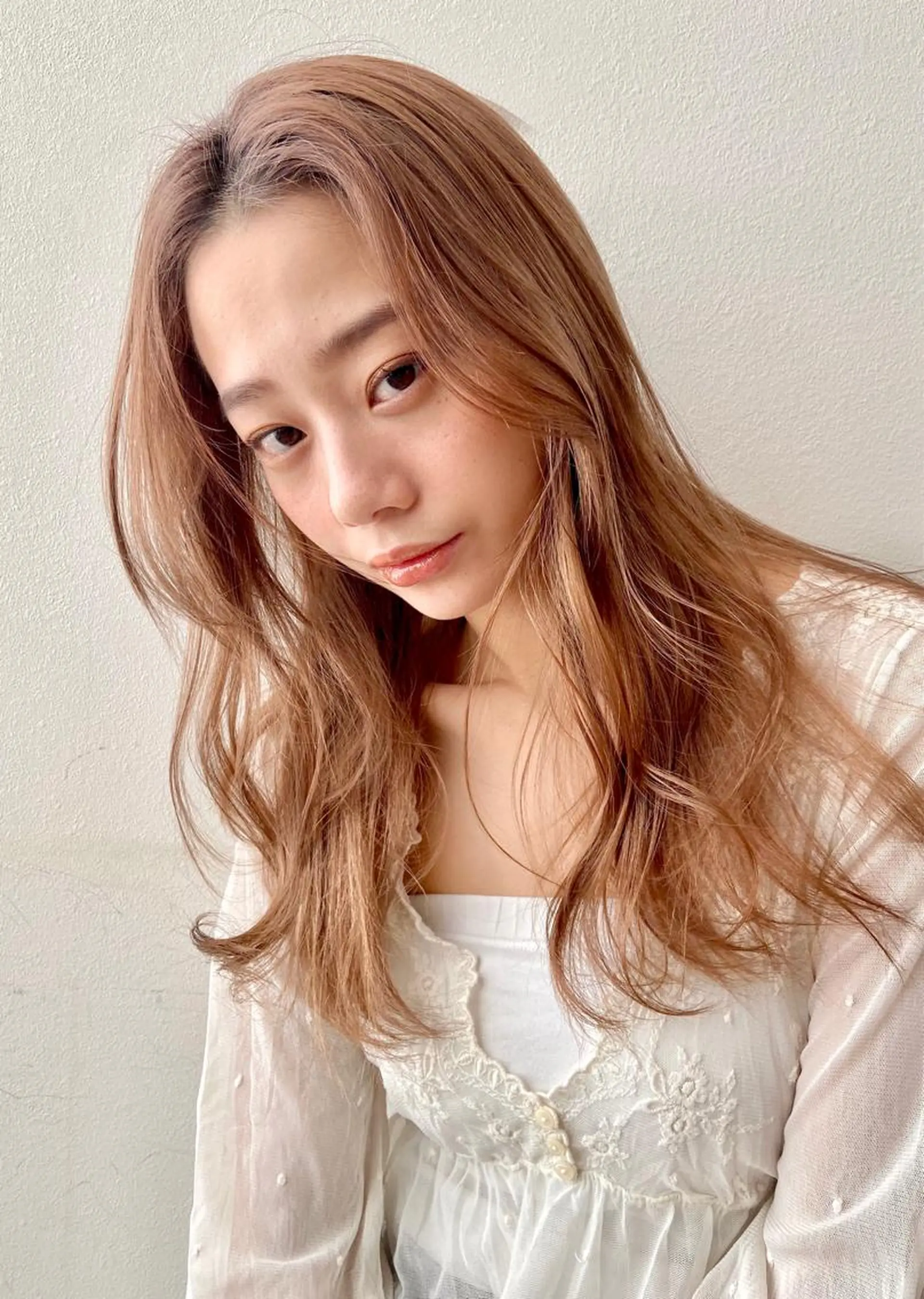 ロング カラー ベージュカラー ピンクカラー ピンクベージュ I know所属・木下 奈々のヘアスタイル