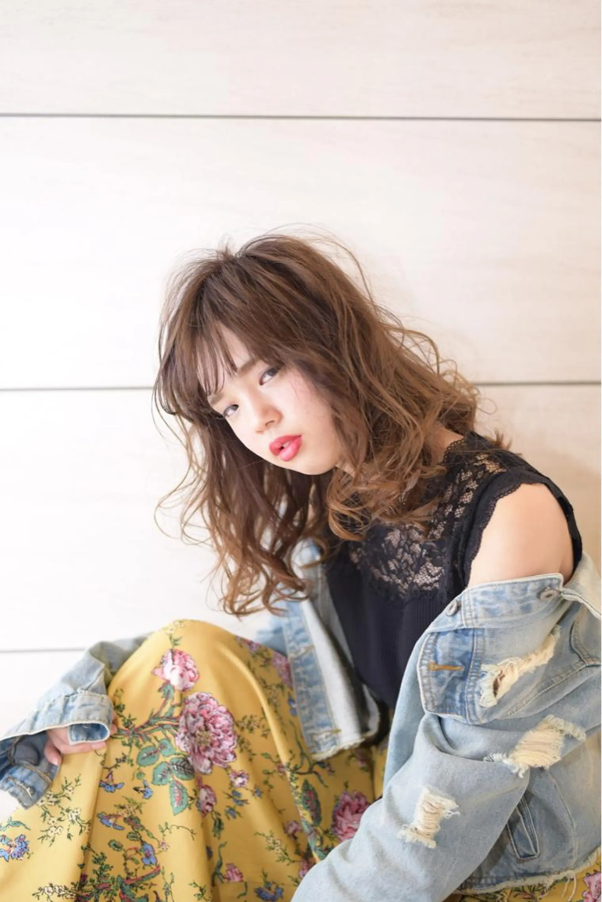 ミディアム カラー ヘアアレンジ テラモト カズヨシのヘアスタイル