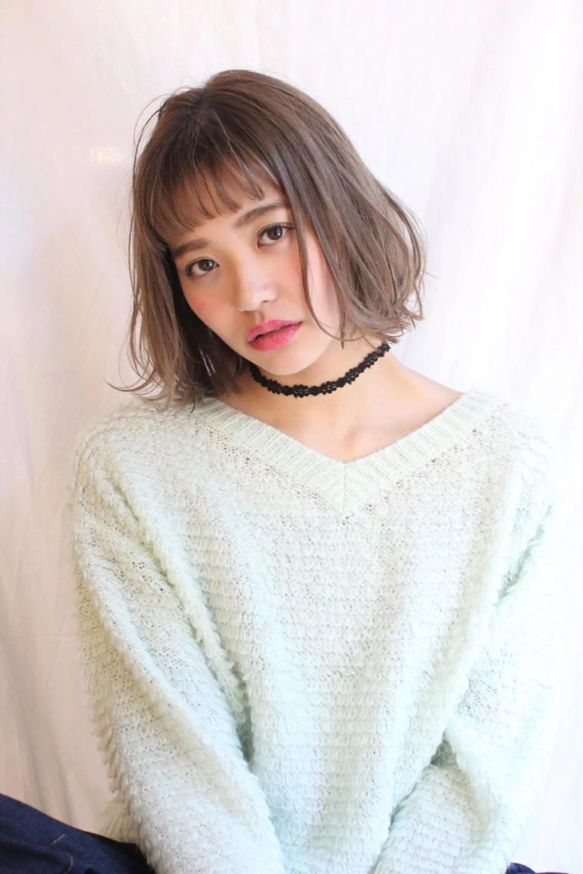 ミディアム カラー パーマ 羽田 ひろむのヘアスタイル