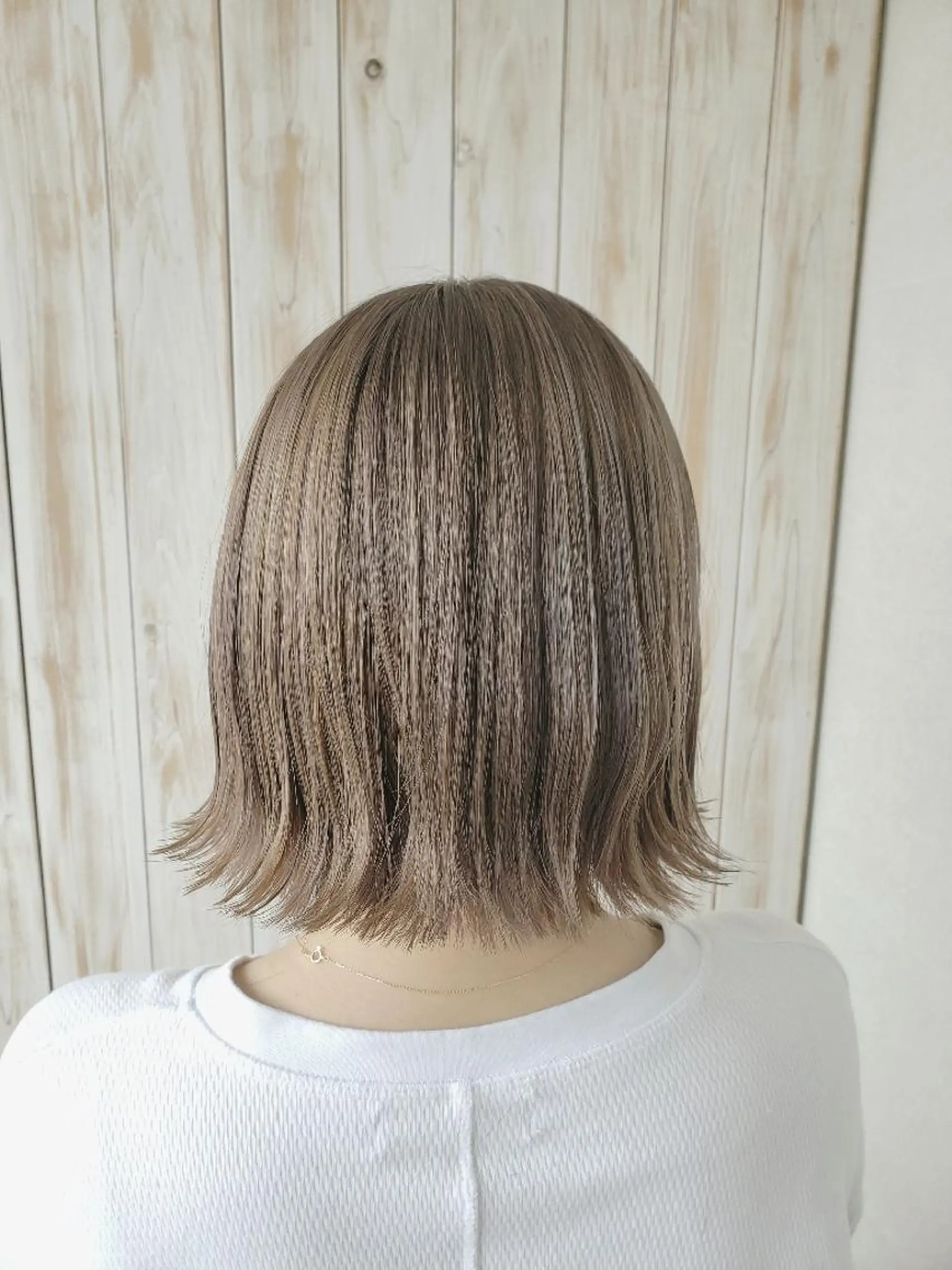 ショート カラー 切りっぱなしボブ グレージュ ボブ ヘアカラー トリートメント 福島 優花のヘアスタイル