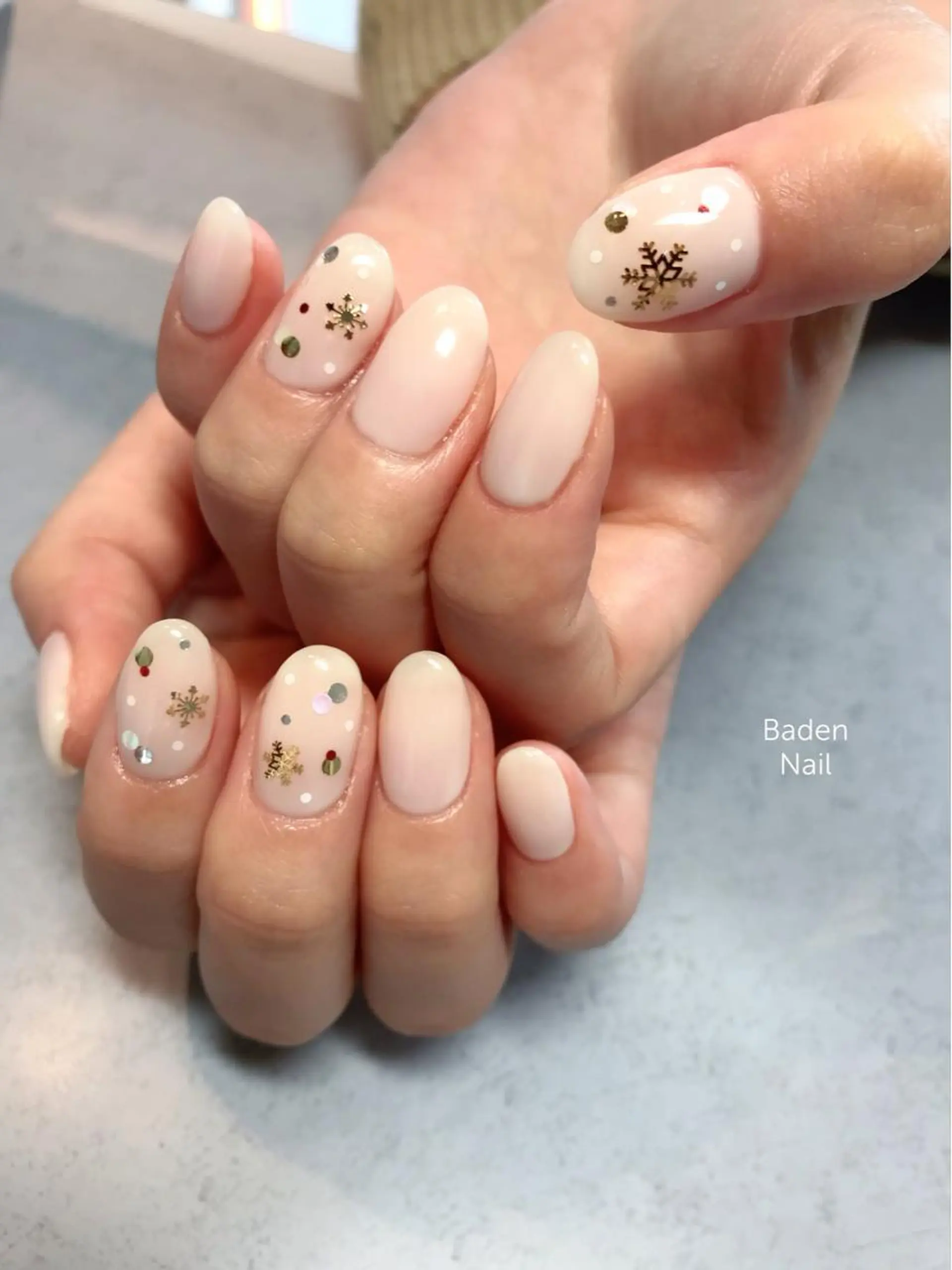 ネイル 冬ネイル クリスマス ハンドネイル Baden Nail ﾊﾞ-ﾃﾞﾝ ﾈｲﾙのネイルデザイン