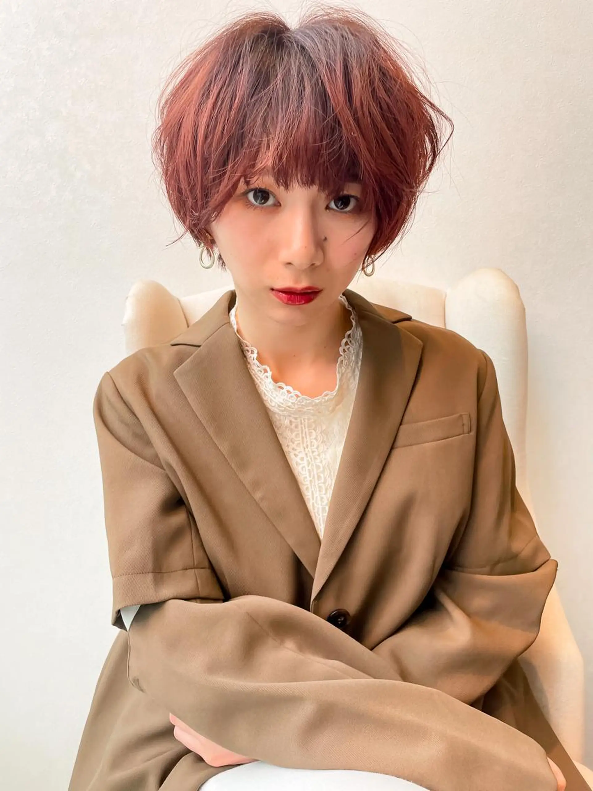 ショート カラー ピンクカラー カット ヘアカラー トリートメント 髪質改善/ブリーチ 田代 龍我のヘアスタイル