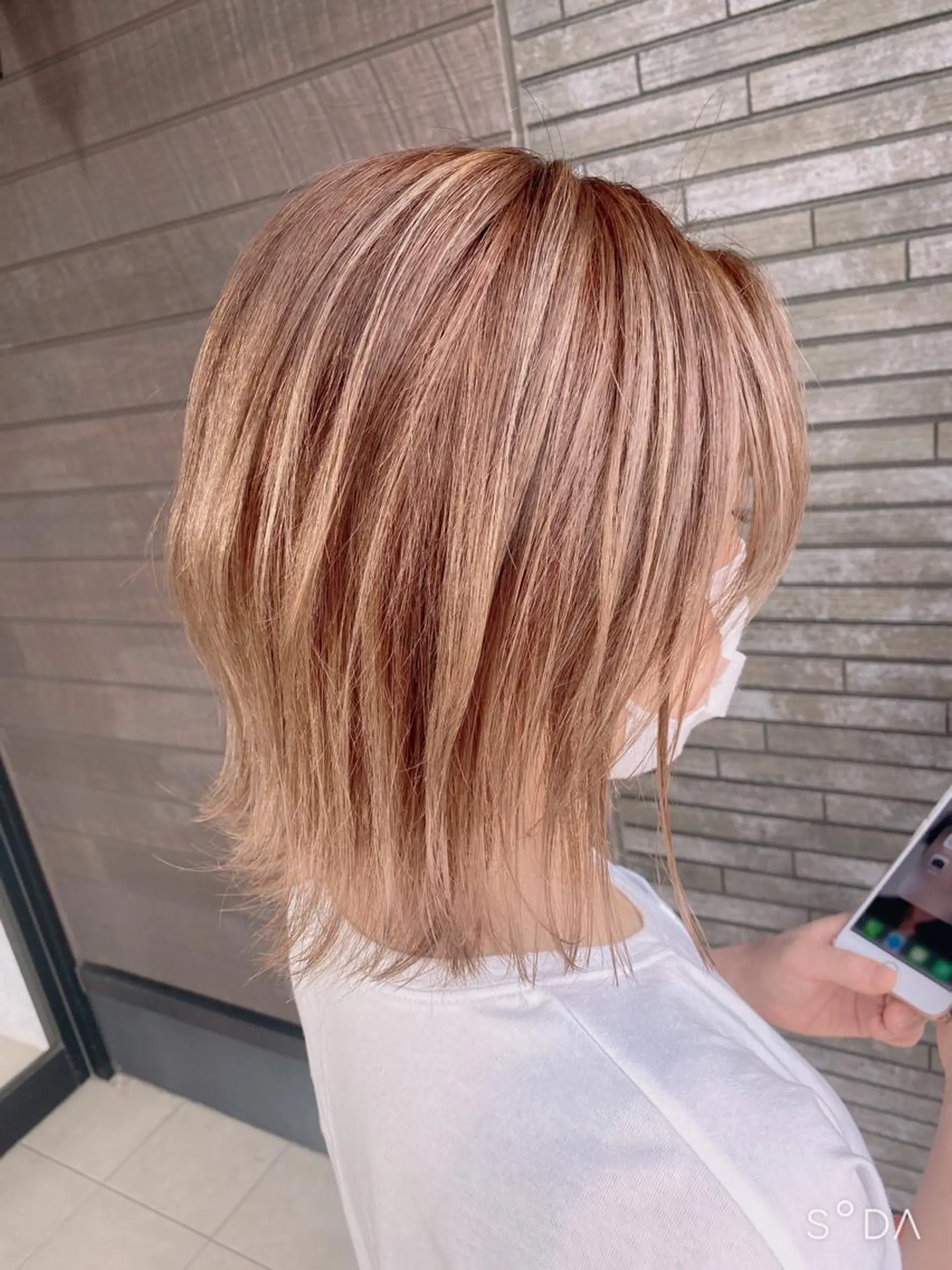 ミディアム カラー ヘアアレンジ 【earth】オガタ 🫧髪質改善縮毛🫧のヘアスタイル