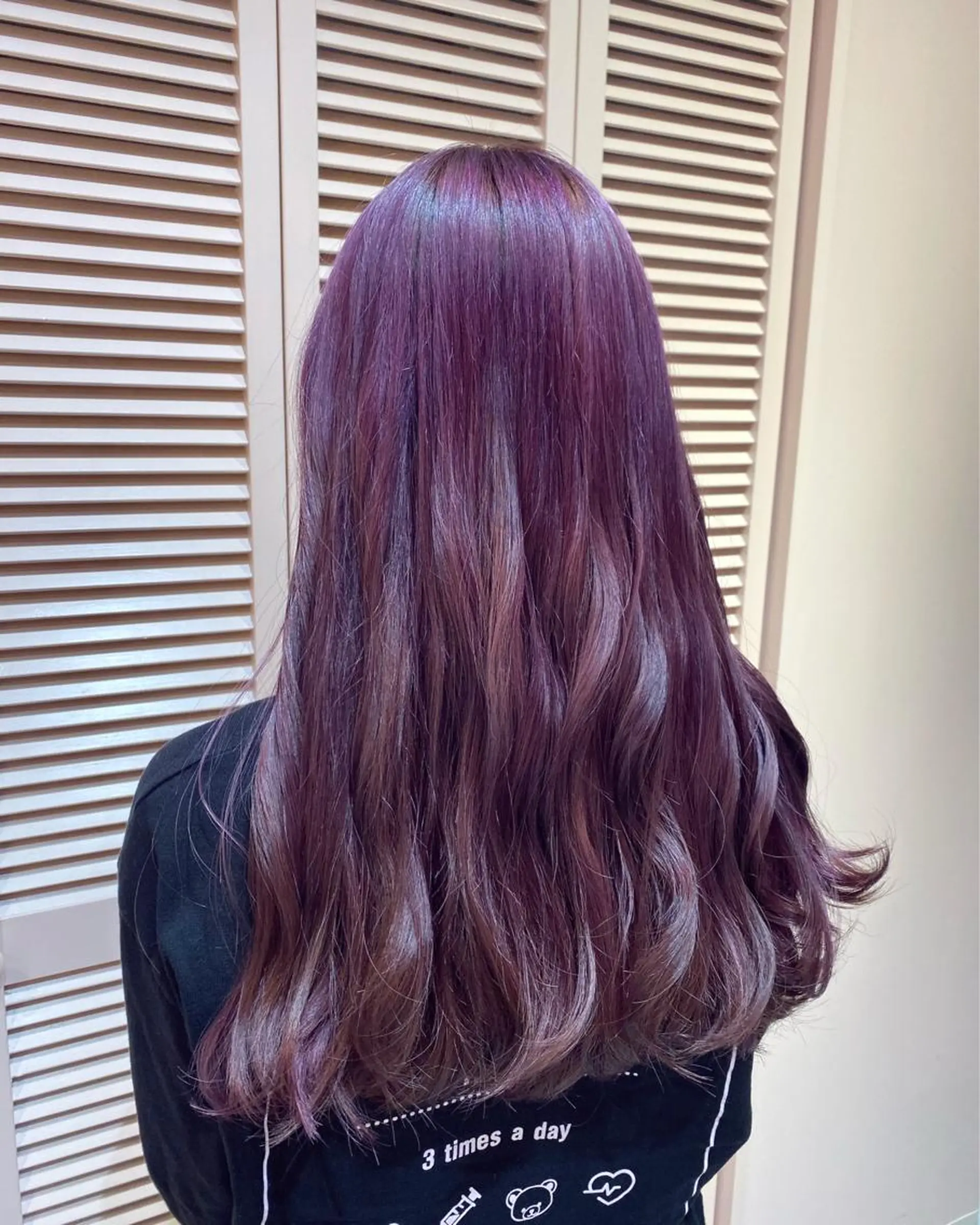 ロング カラー ヘアアレンジ ブリーチ ピンクカラー ピンクパープル パープルカラー RIYA❤︎ Aujuaソムリエのヘアスタイル