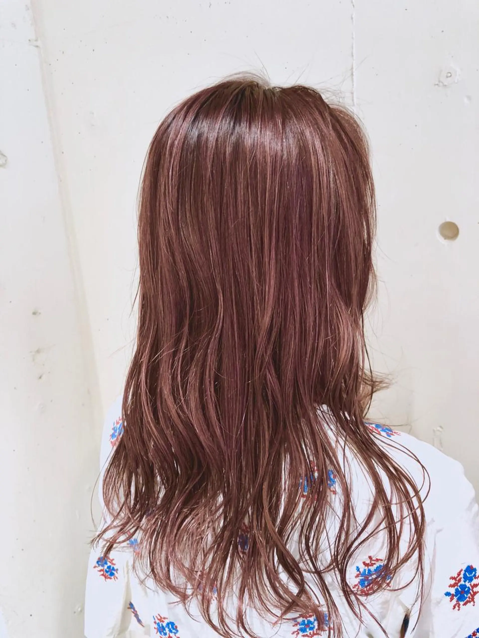 セミロング カラー パーマ ヘアアレンジ ベージュカラー ブリーチ ボルドーカラー デザインカラー グラデーションカラー 【ツヤ髪美容師】 ツダケイスケのヘアスタイル