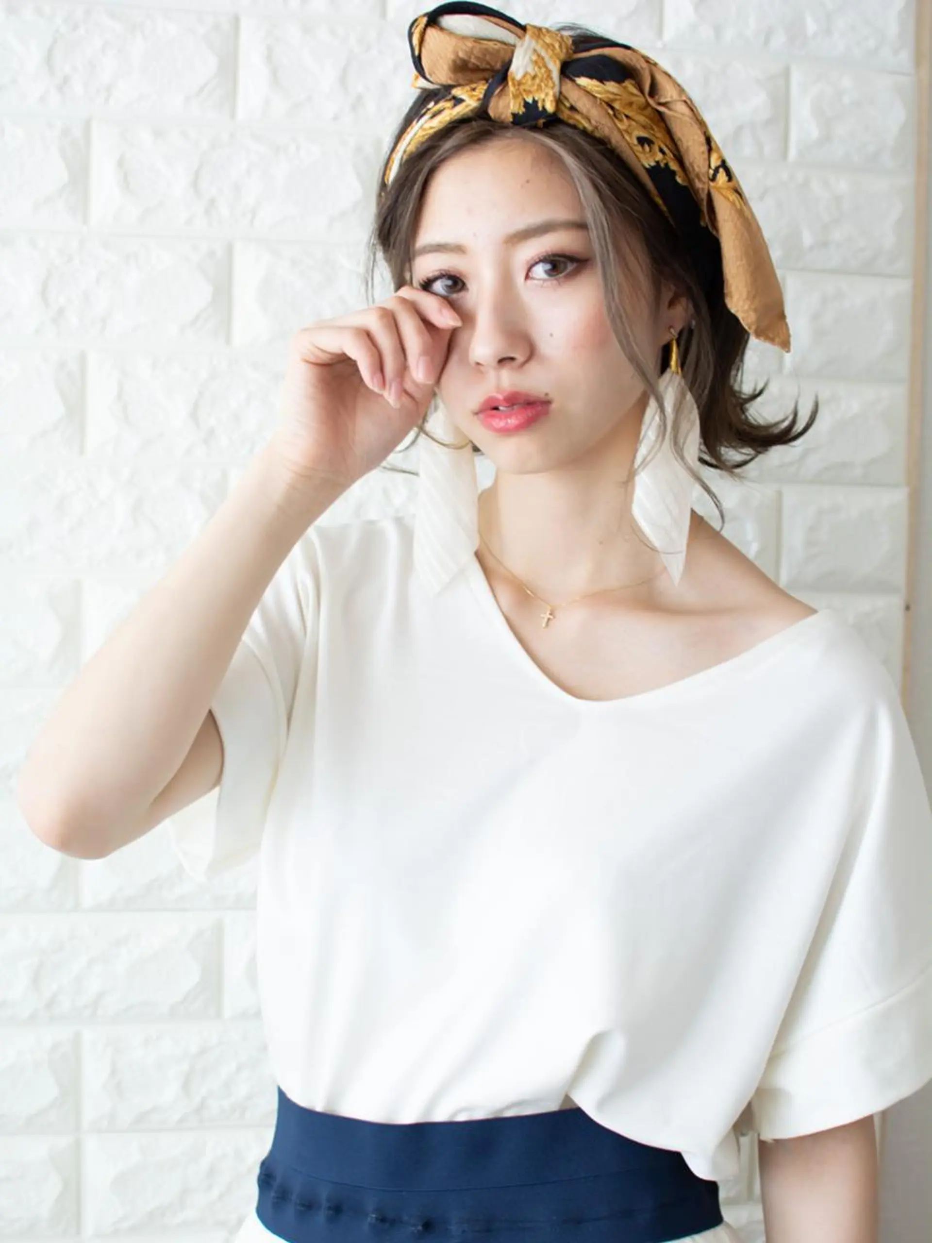 ミディアム アッシュ ボブ 外国人風カラー かきあげバング 外ハネヘア 撮影モデル 斉藤 正敏のその他イメージ