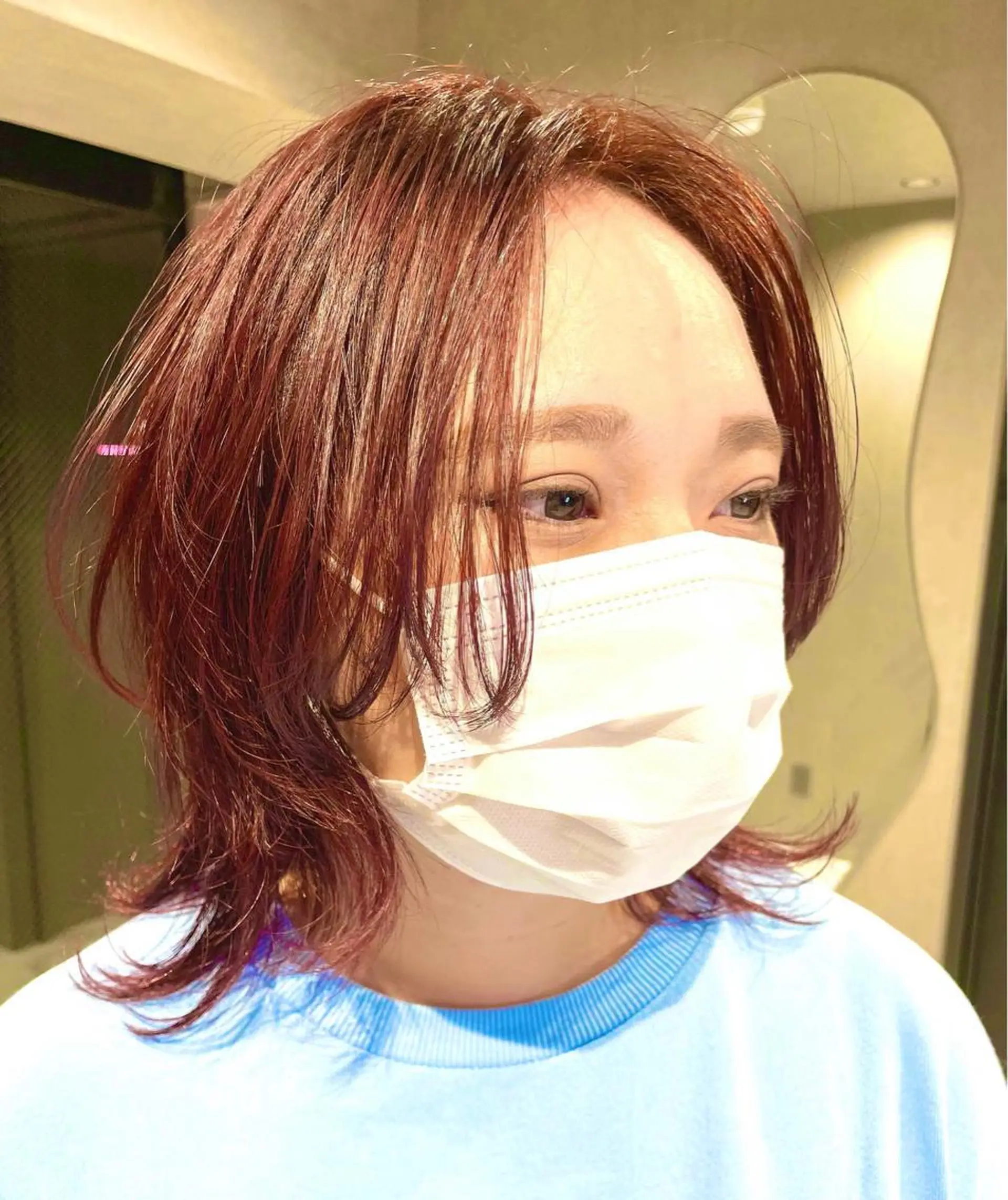 ミディアム パーマ、ストパー モデル募集、ちはるのヘアスタイル