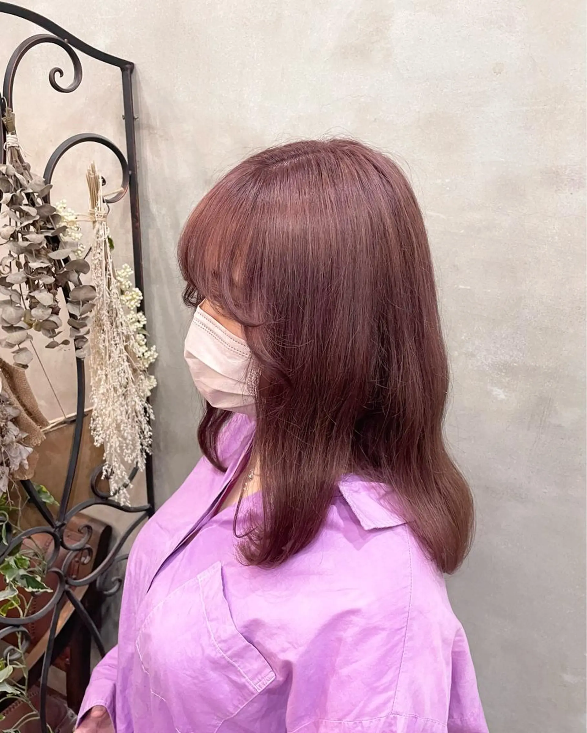 セミロング カラー カット ヘアカラー トリートメント 【ピンク/韓国ヘア/ ヘアセット】亜海のヘアスタイル