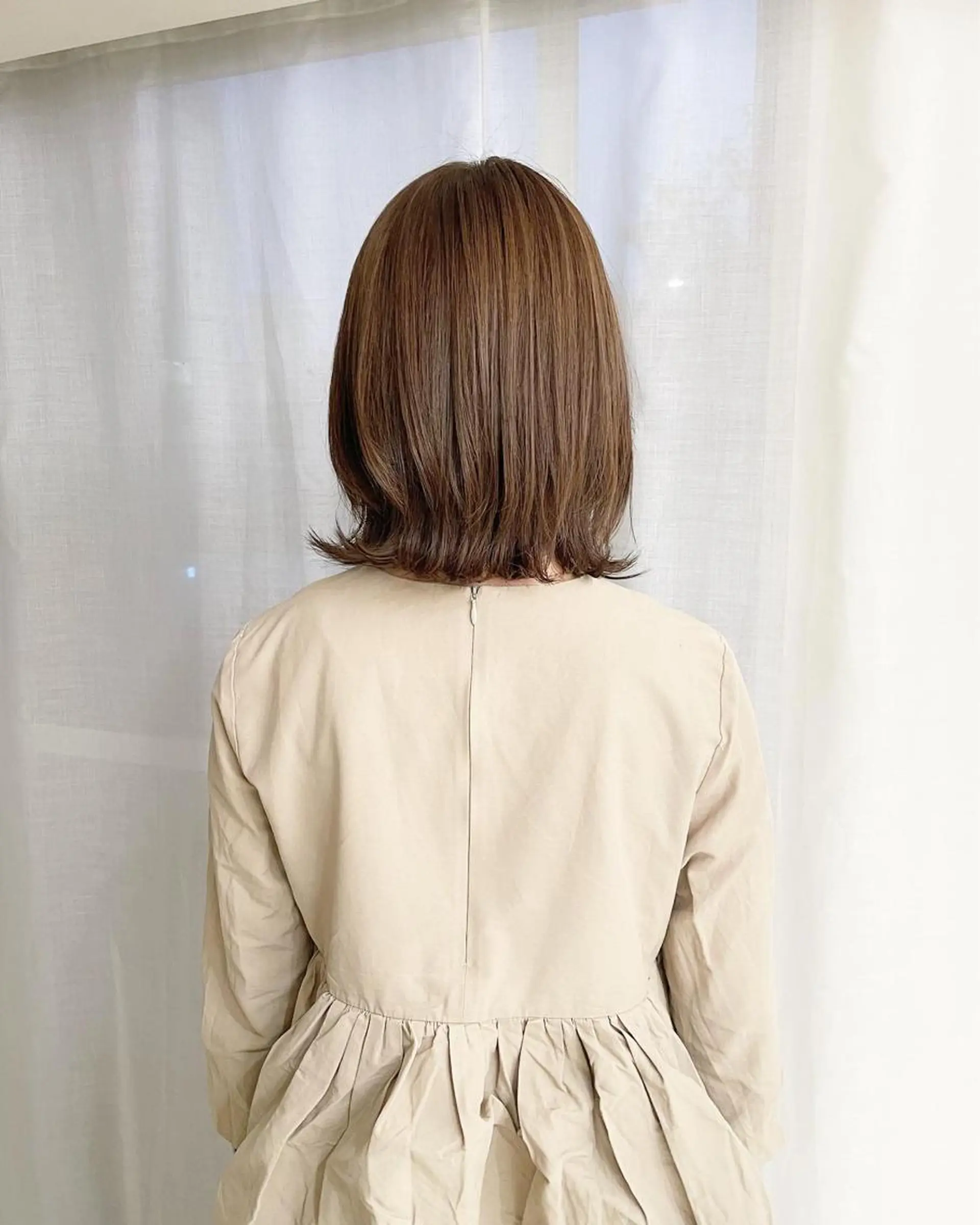 ミディアム ボブ くびれヘア fumi 韓国hairのヘアスタイル